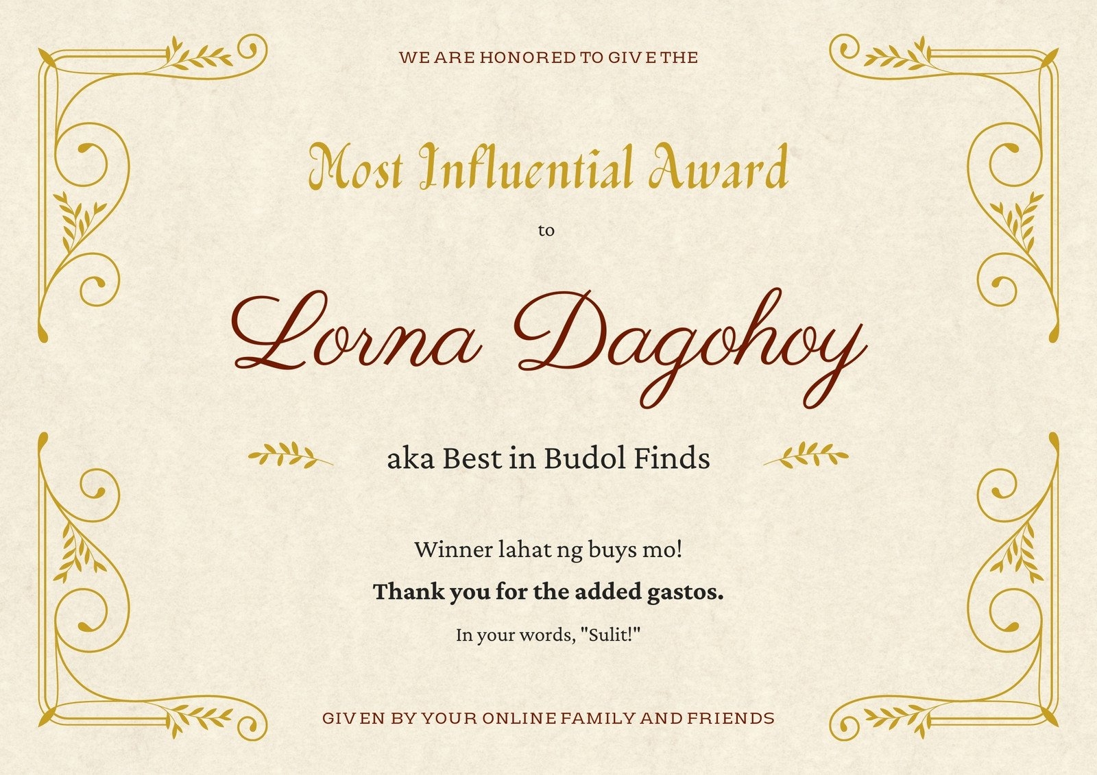 Free Printable Funny Award Templates
