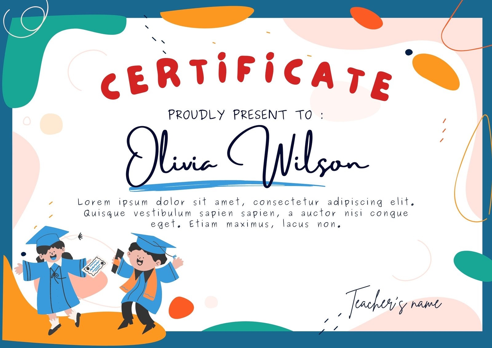 Downloadable Free Printable Kindergarten Certificate Templates