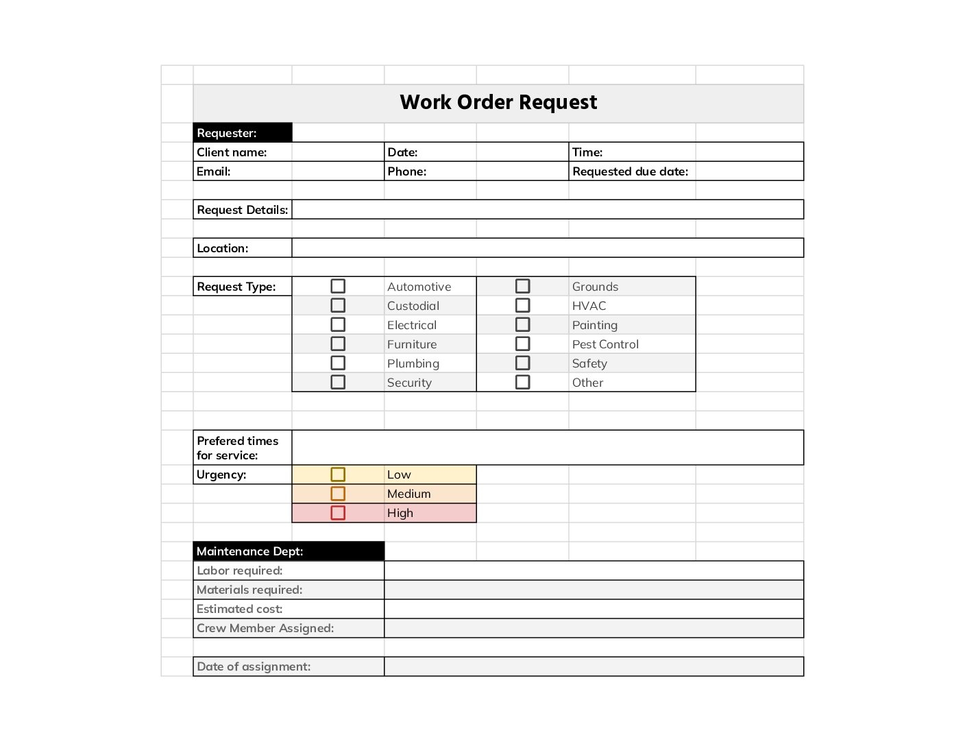 Order Slip Template