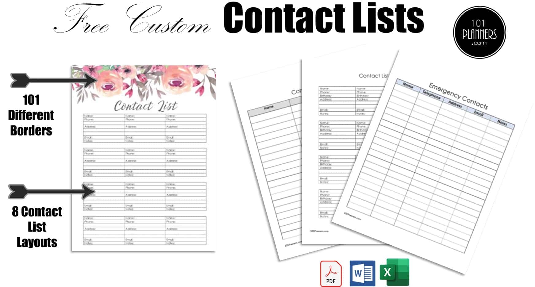 Telephone List Template
