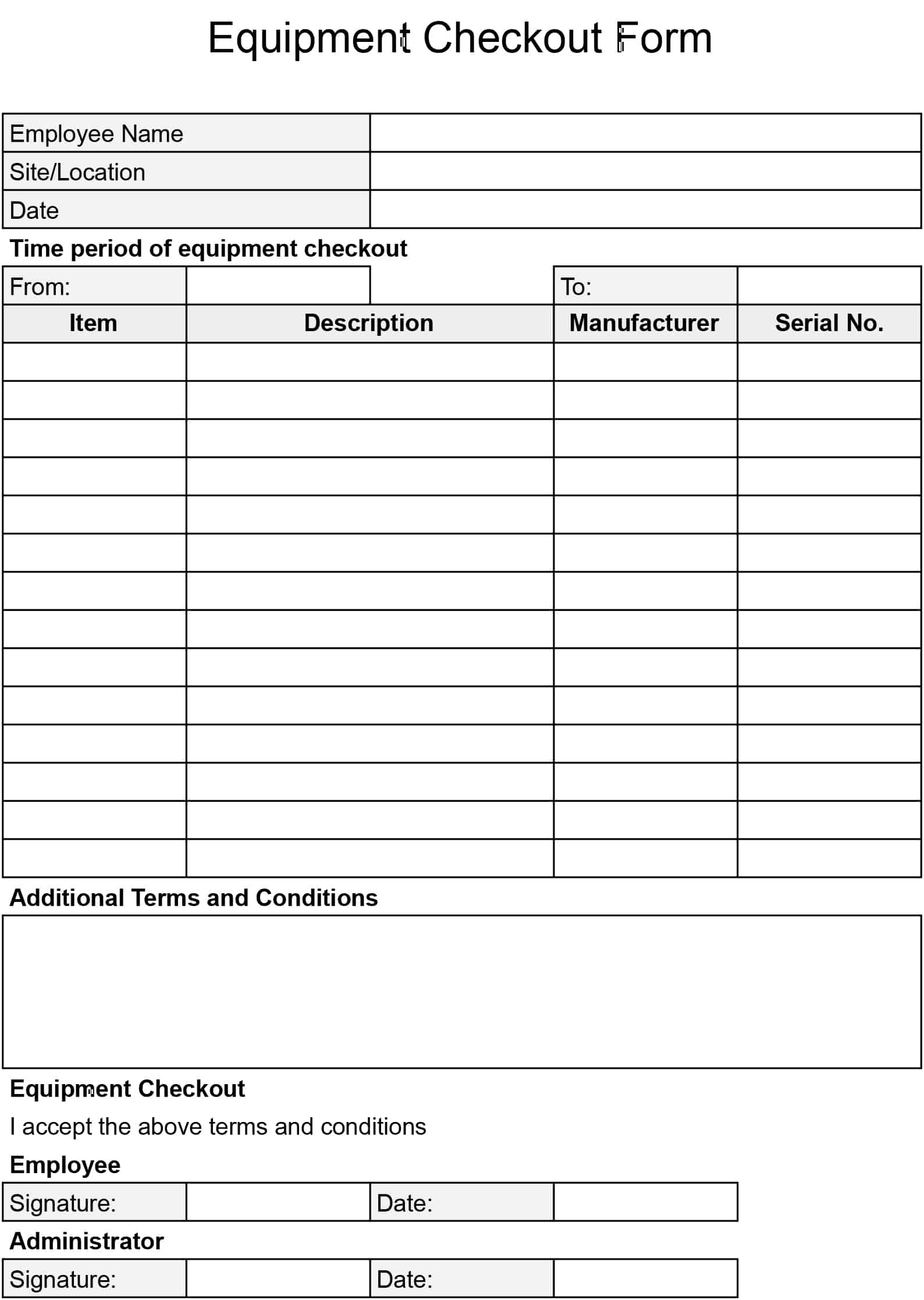 Check Out Slip Template
