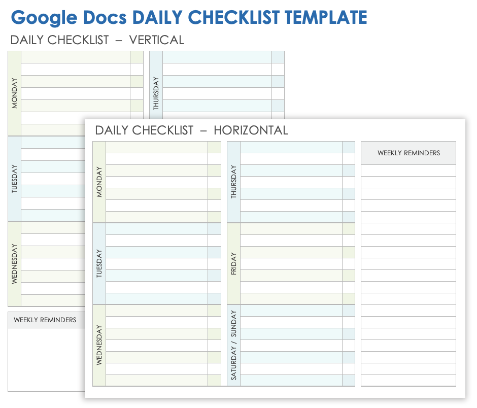 Free Google Docs Checklists