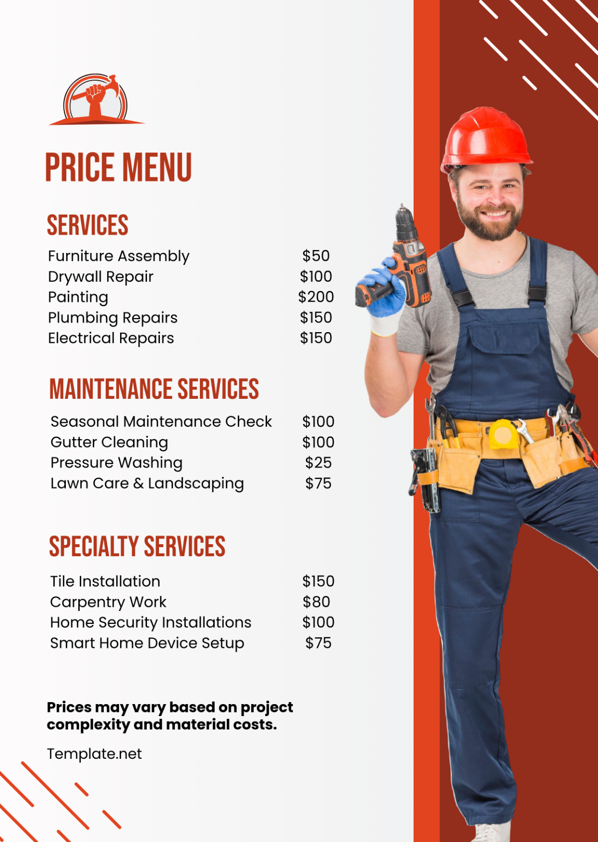 Free Handyman Service Templates To Edit Online