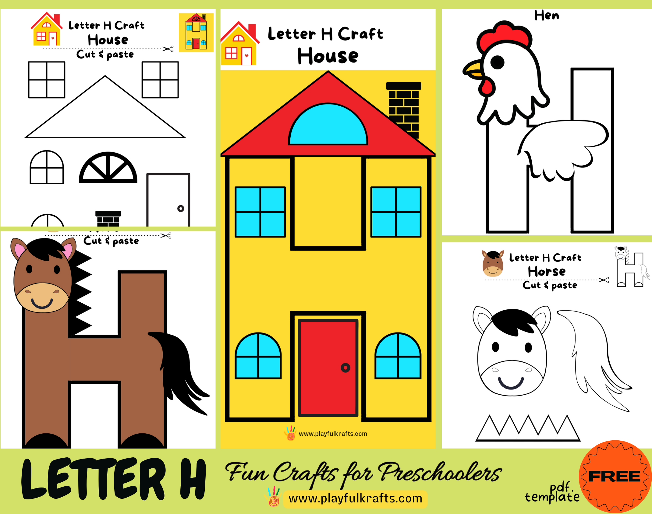Letter H Template Free Printable