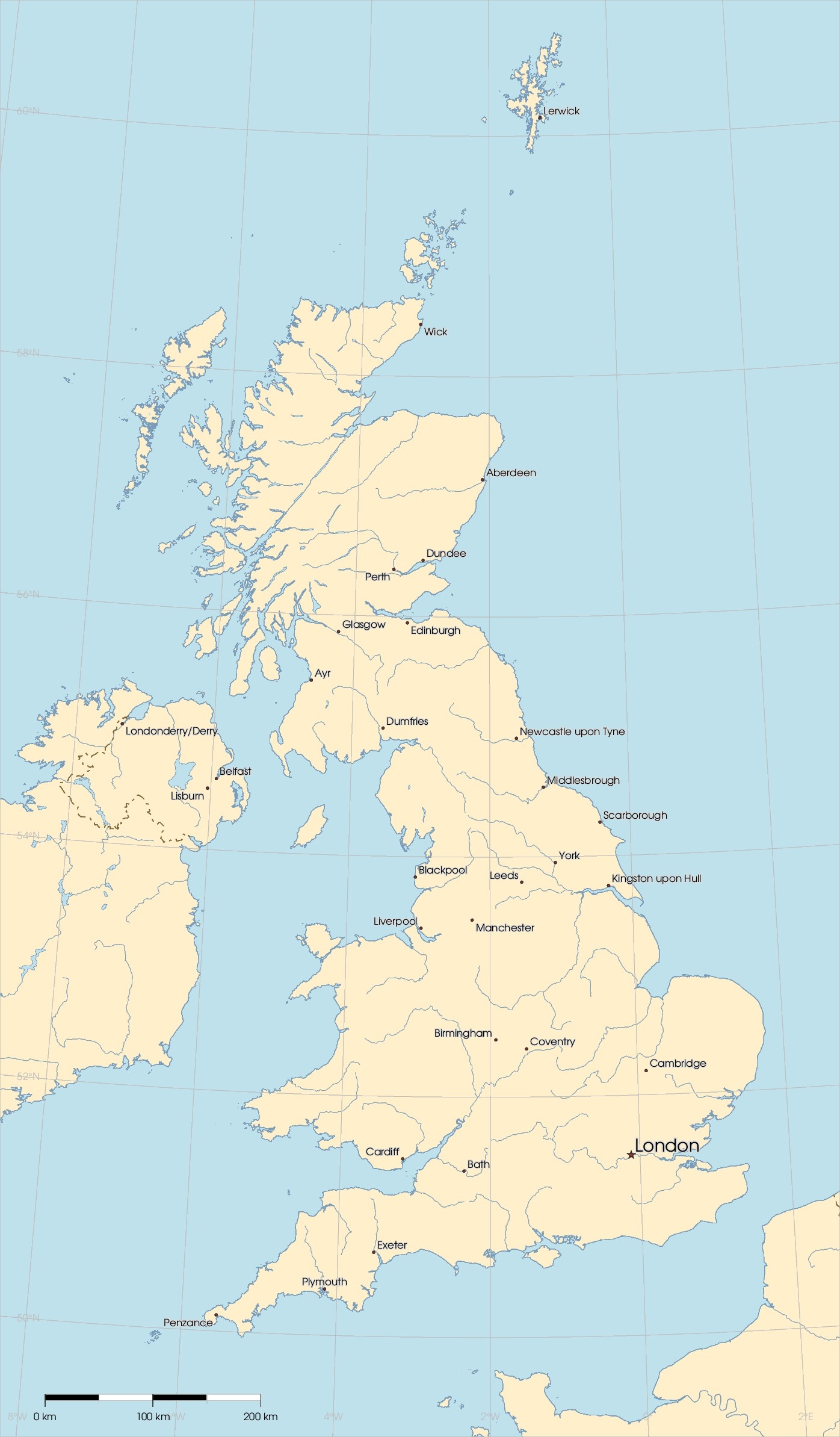 Map Of The Uk Printable