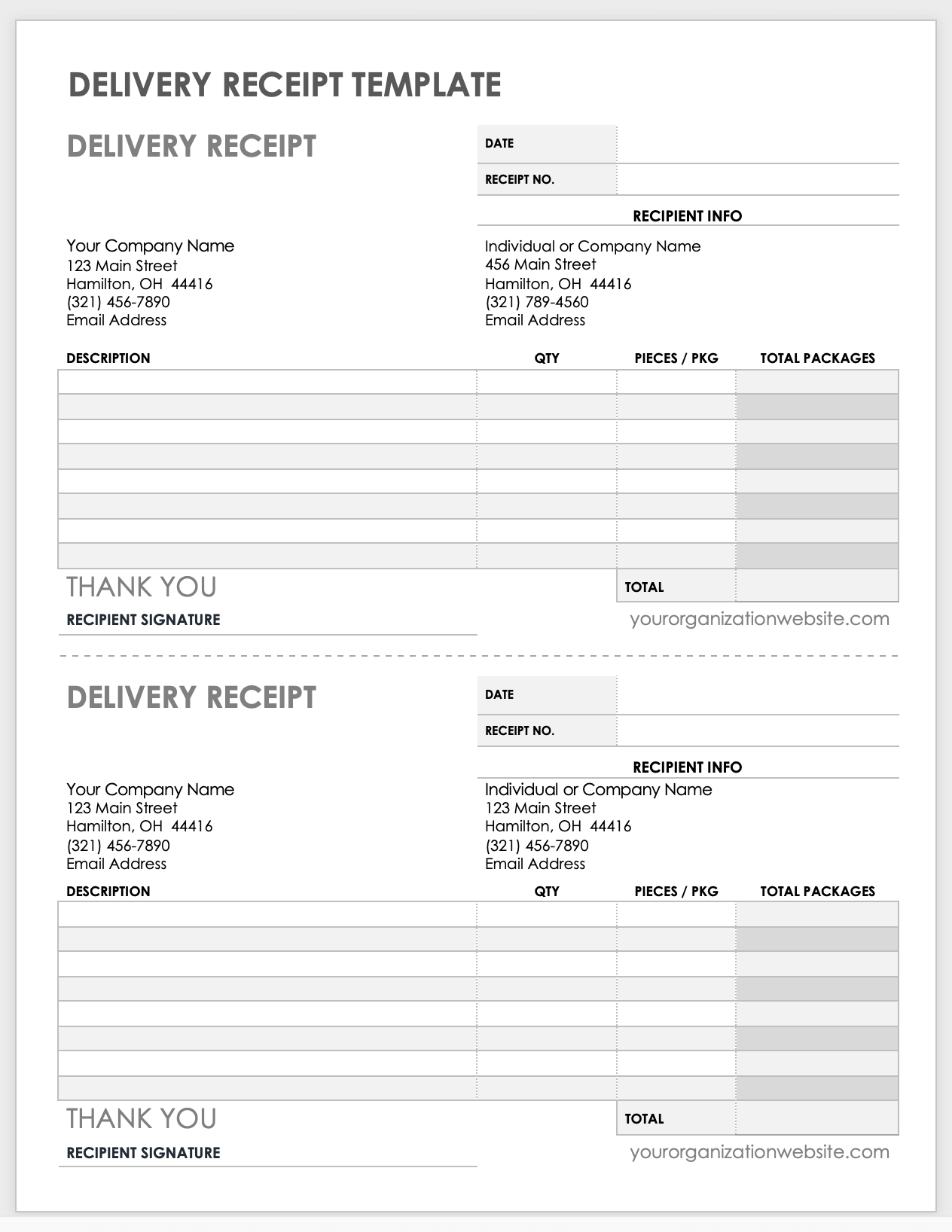 Delivery Slip Template Word