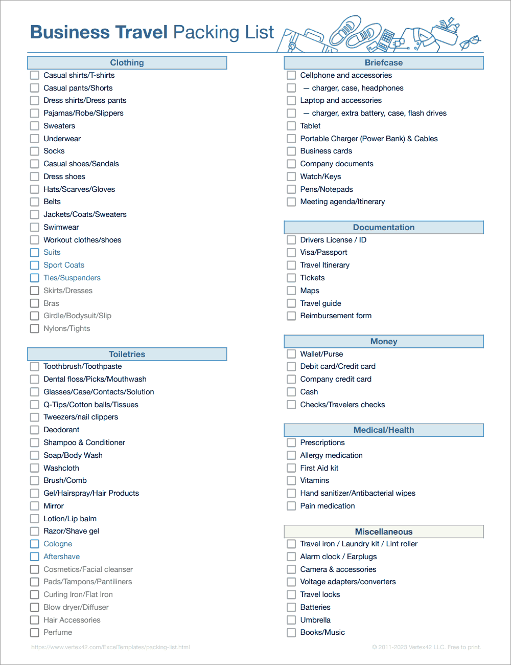 Vacation List Template