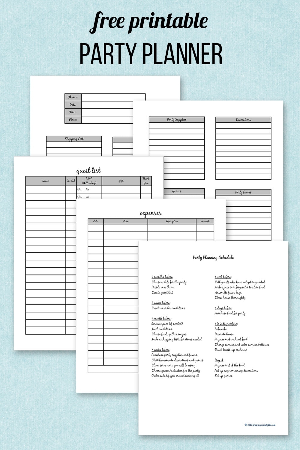 Party Planning List Template
