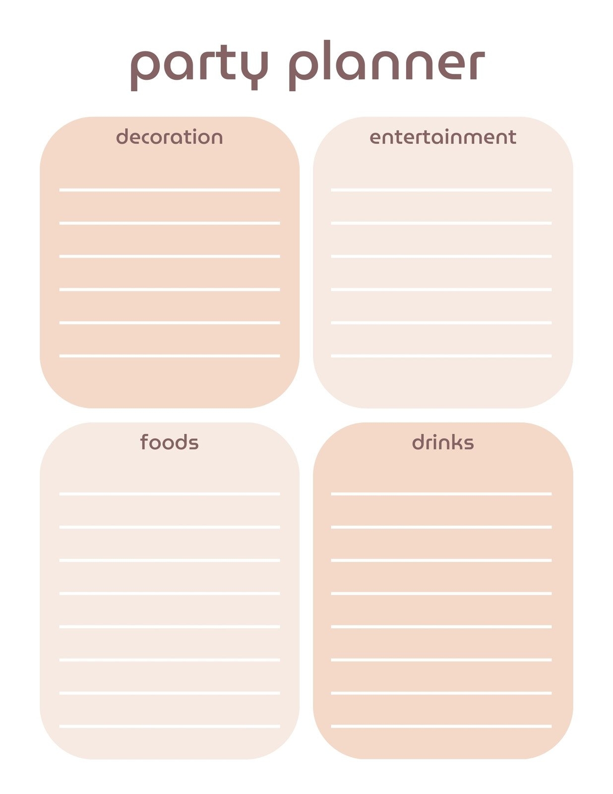 Party Planning To Do List Template
