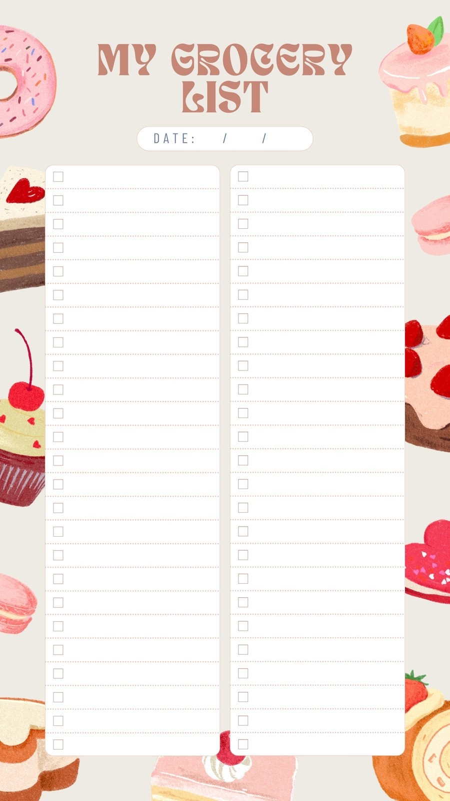 Free Printable And Customizable Grocery List Templates Canva