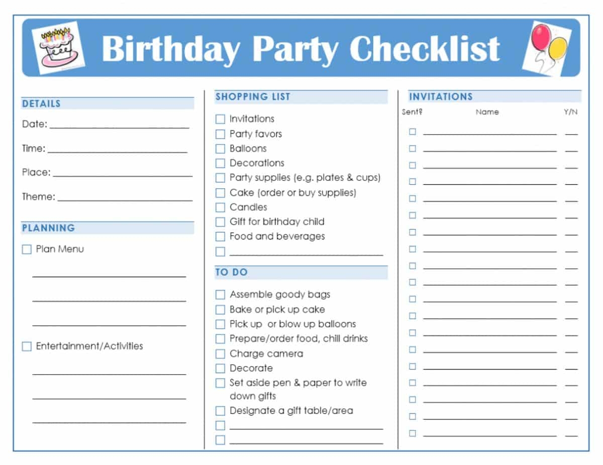 Party List Template