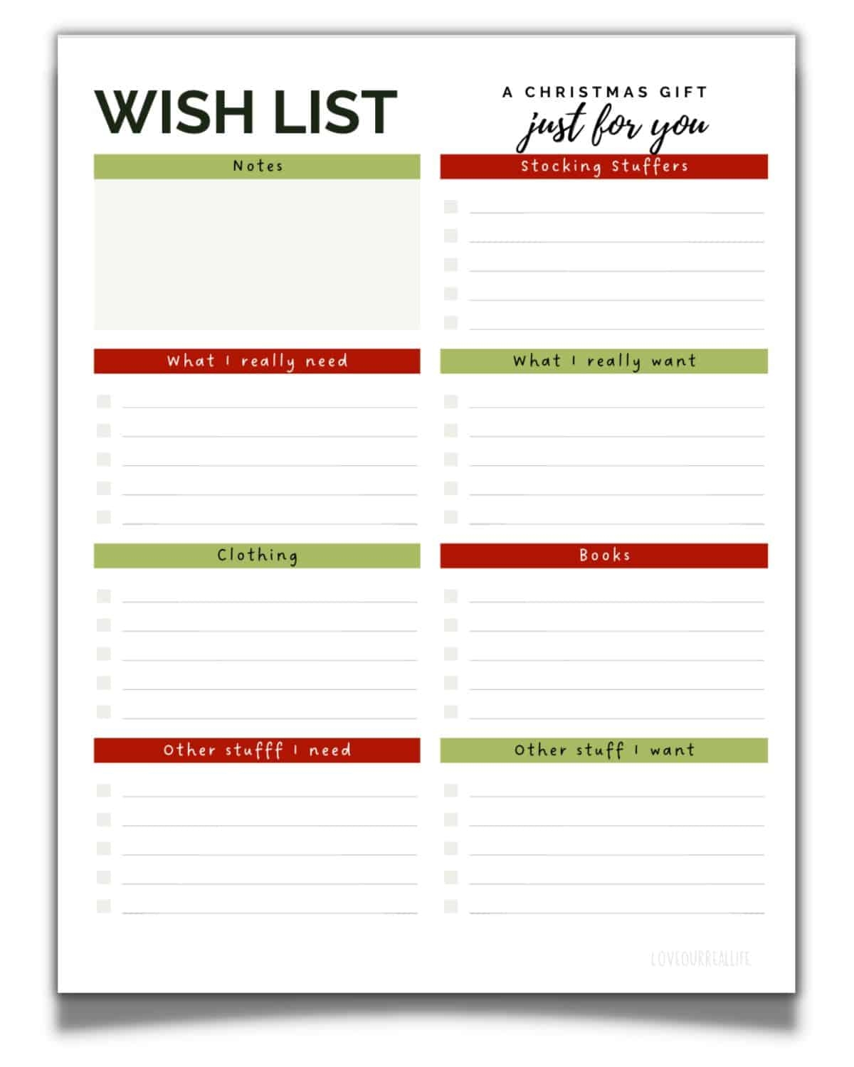 Gift Exchange List Template