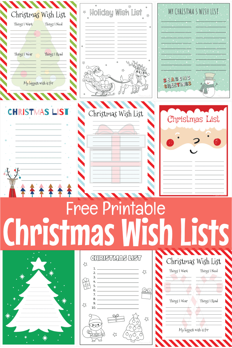 Christmas List Template Printable Pdf