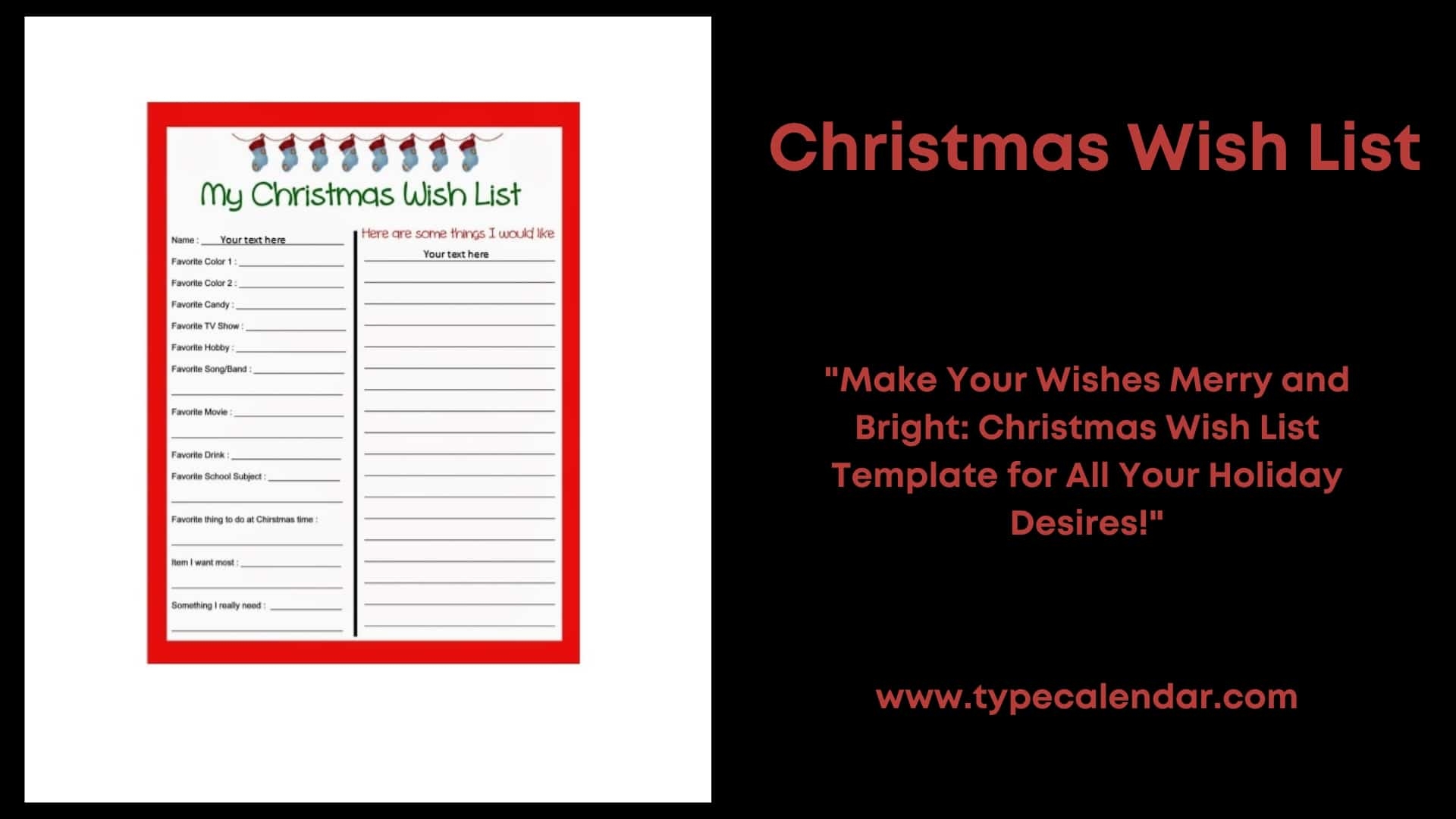 Printable Christmas List Template