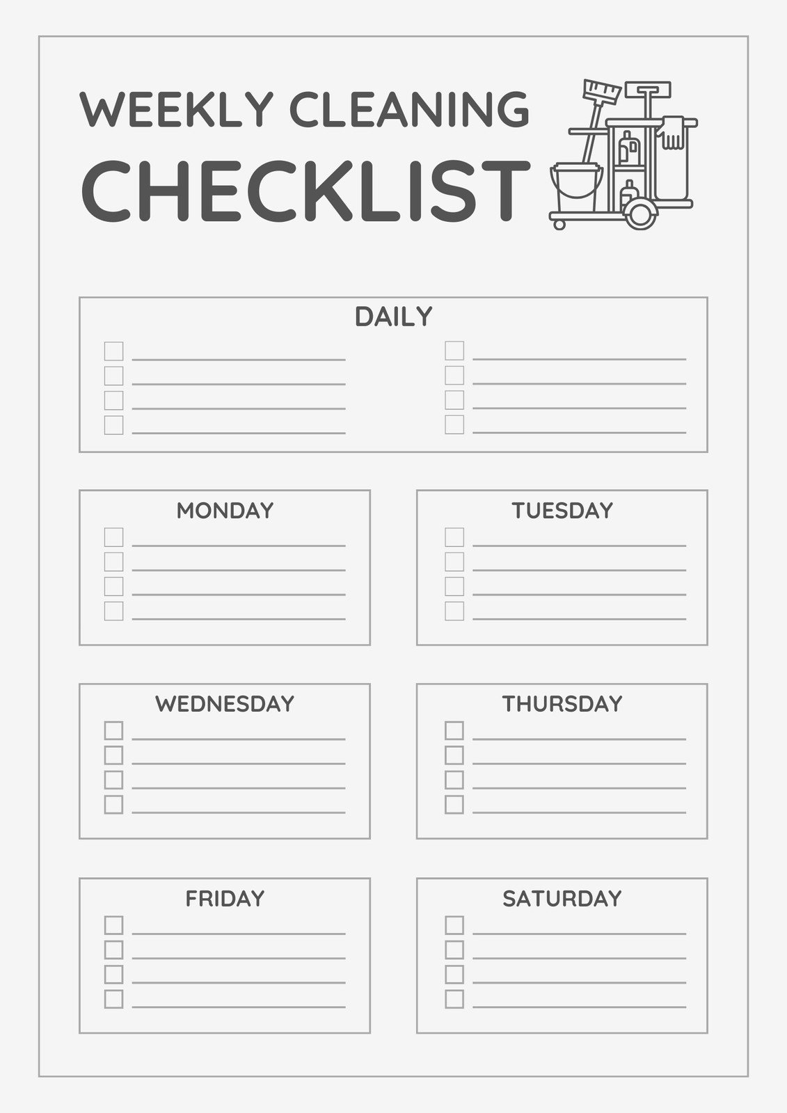 Office Cleaning List Template