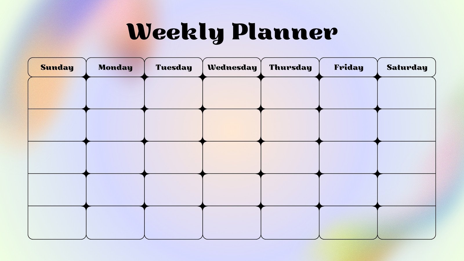 Free 7 Day Calendar Printable Template