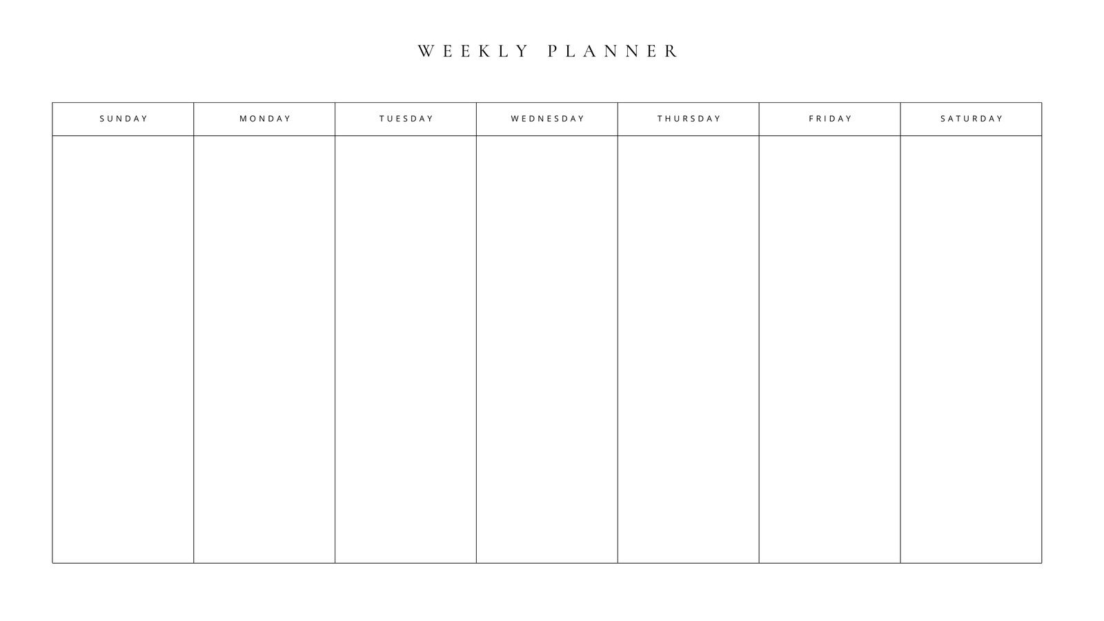 Weekly Calendar Template Printable Free