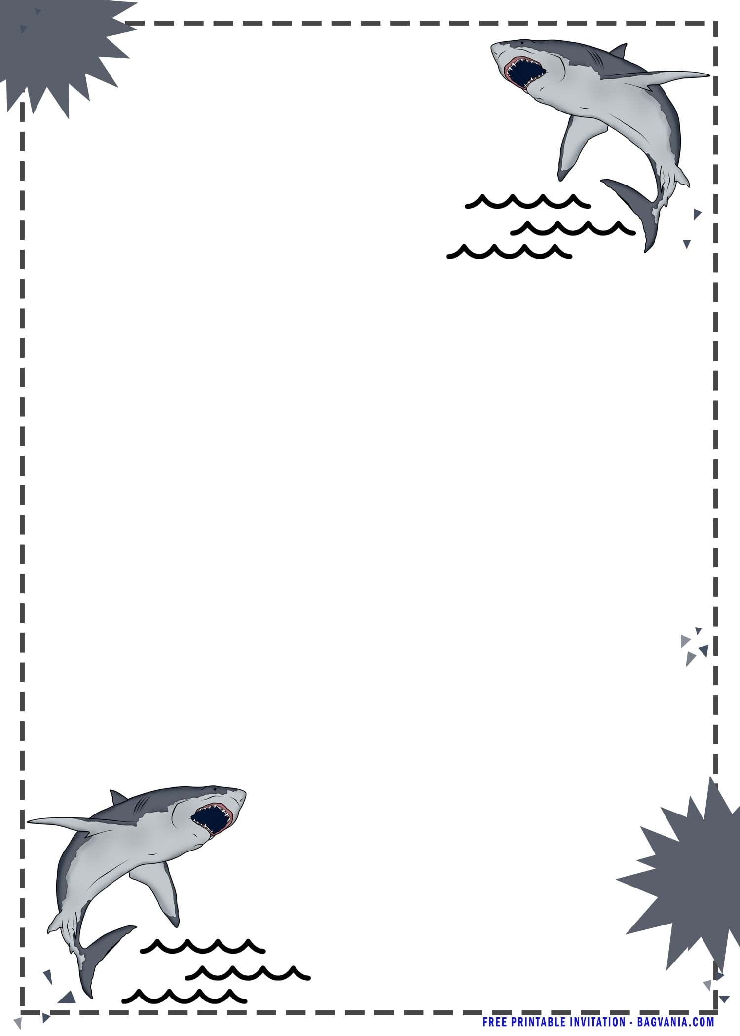 Free Printable Free Shark Invitation Template