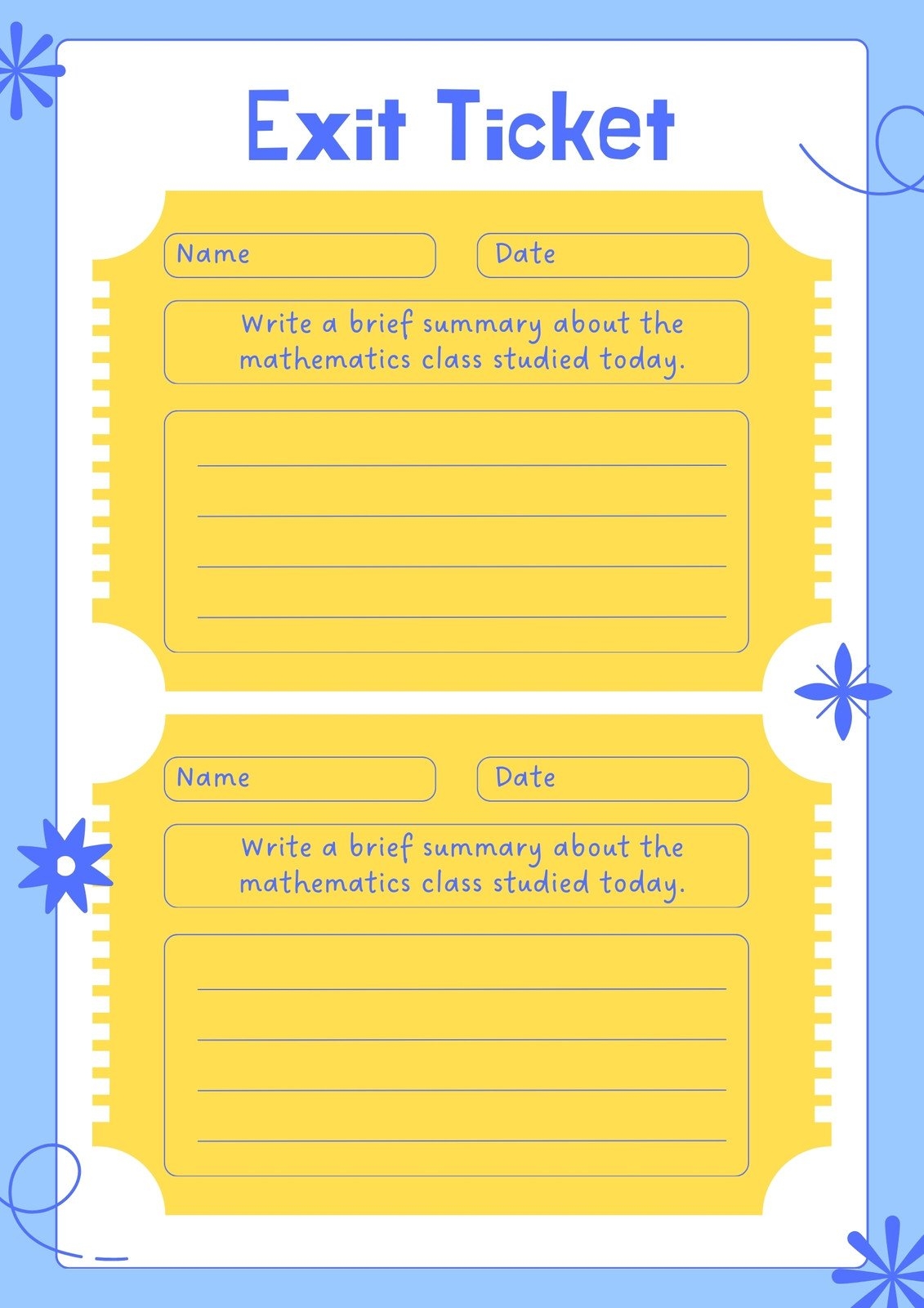 Exit Slip Template