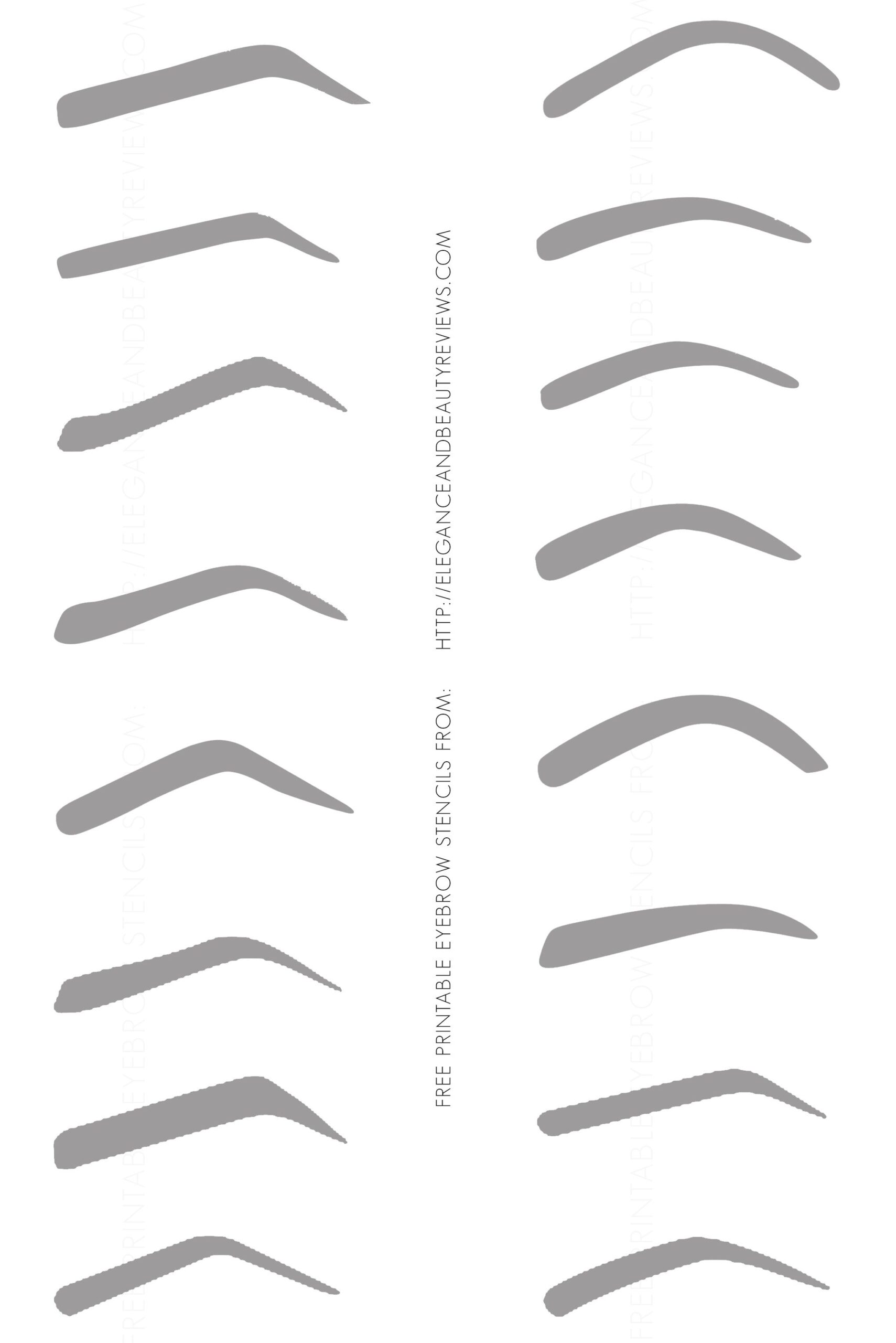 Free Printable Eyebrow Shaping Templates