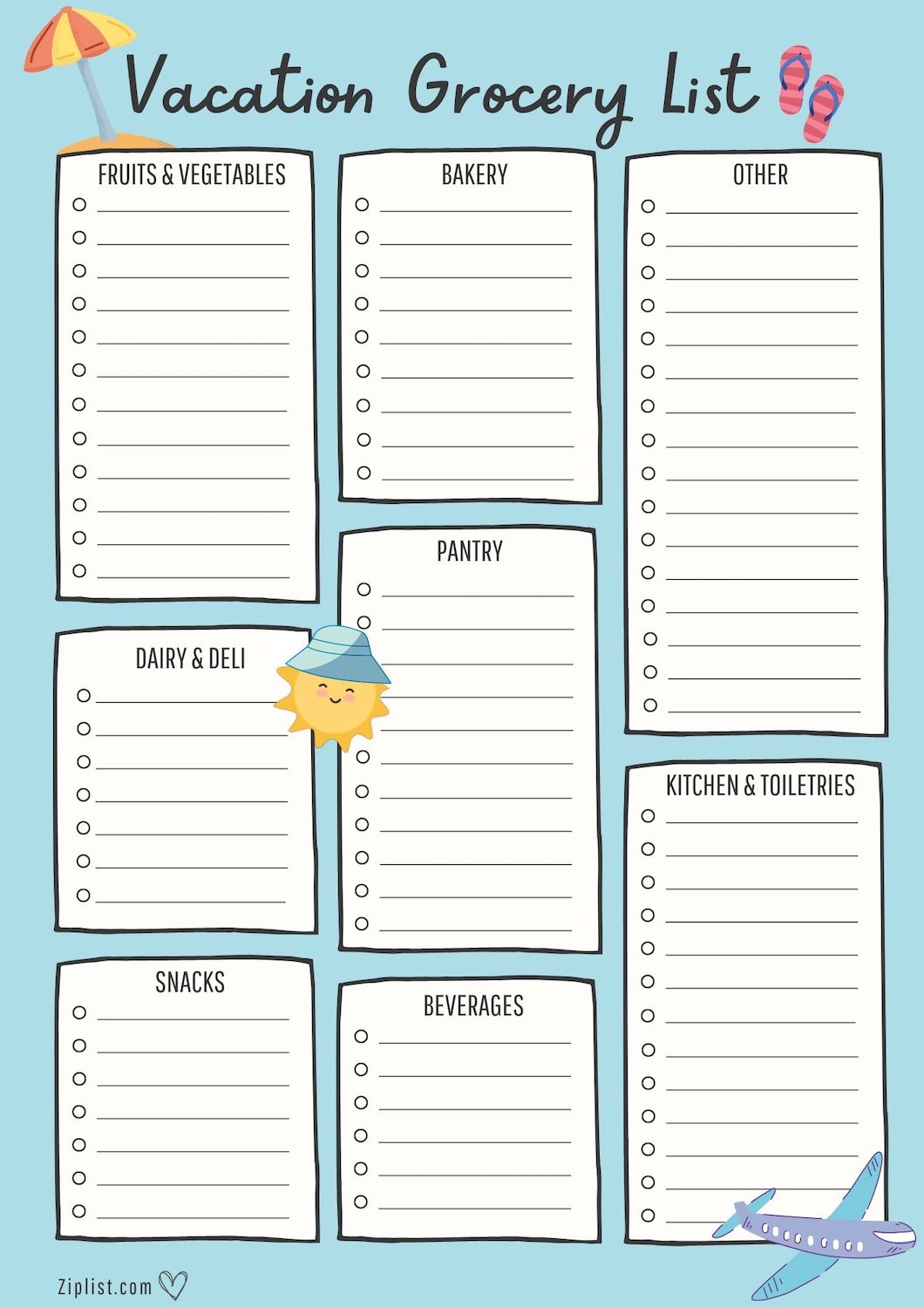 Shopping List Template Word
