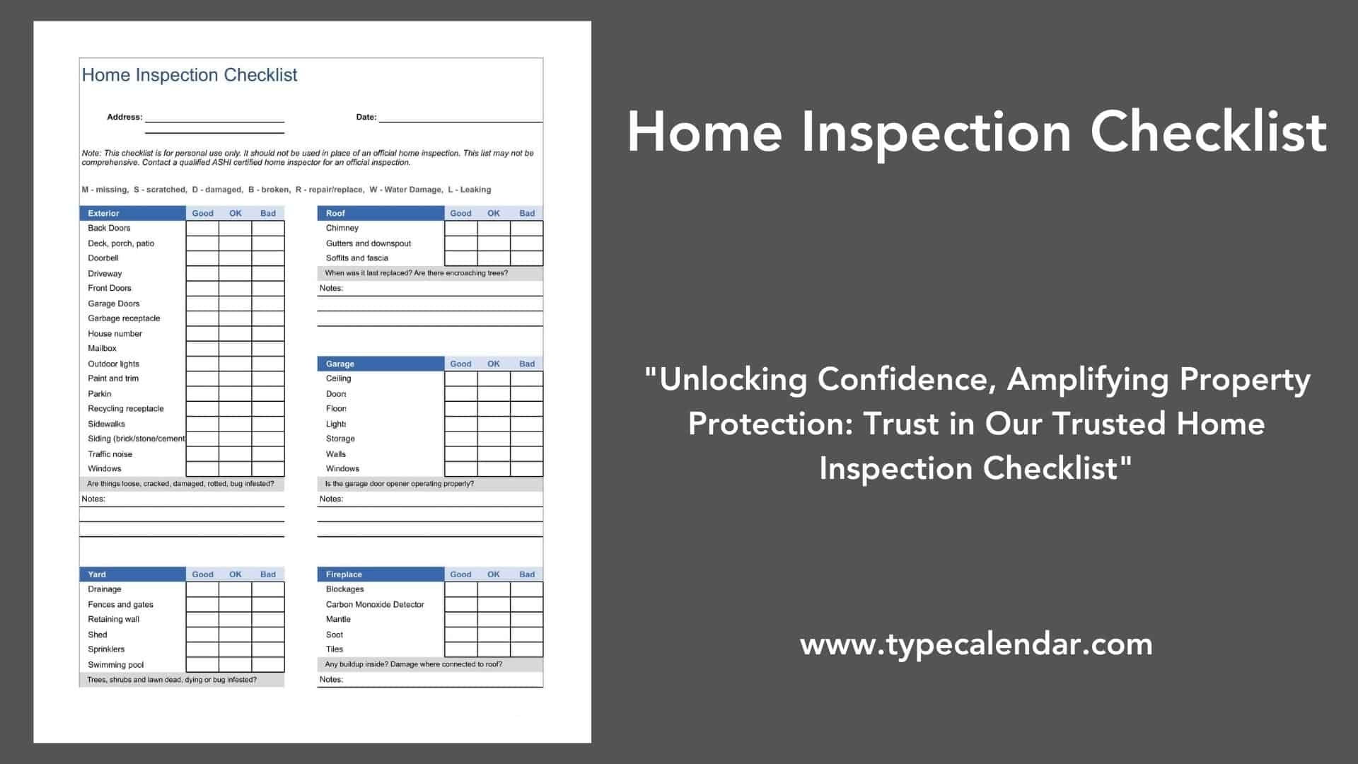Home Inspection List Template