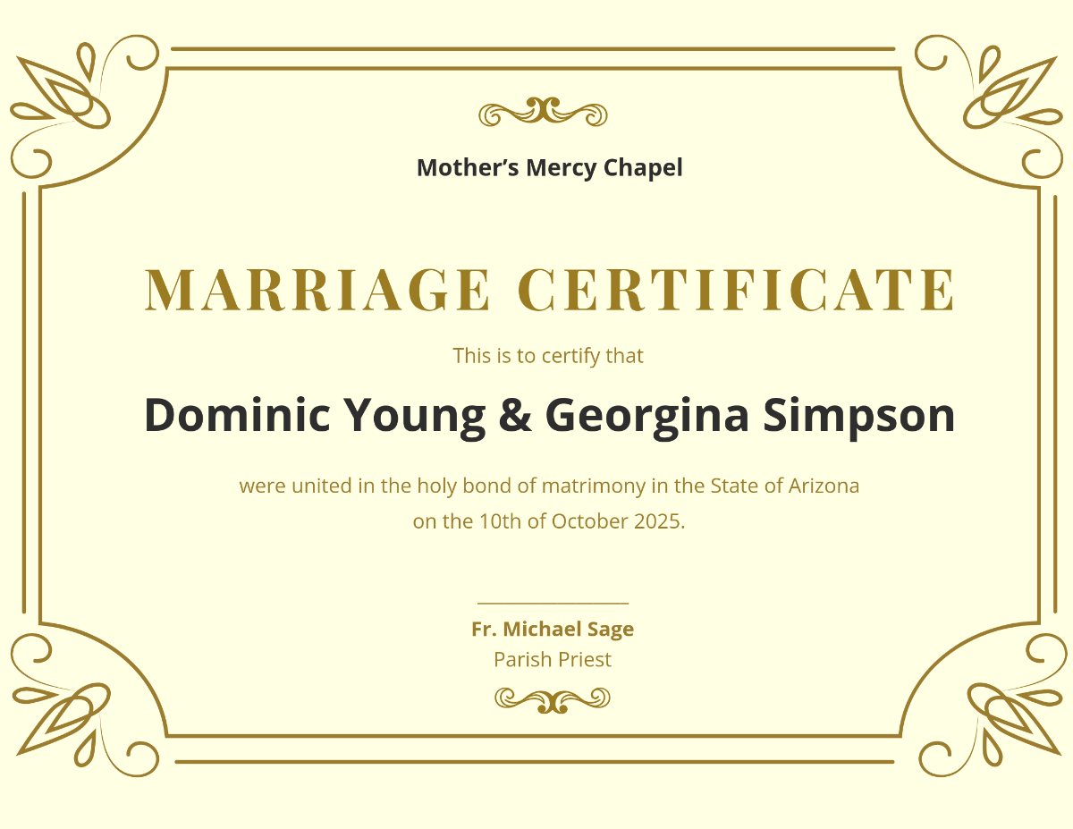 Wedding Certificate Templates Free Printable