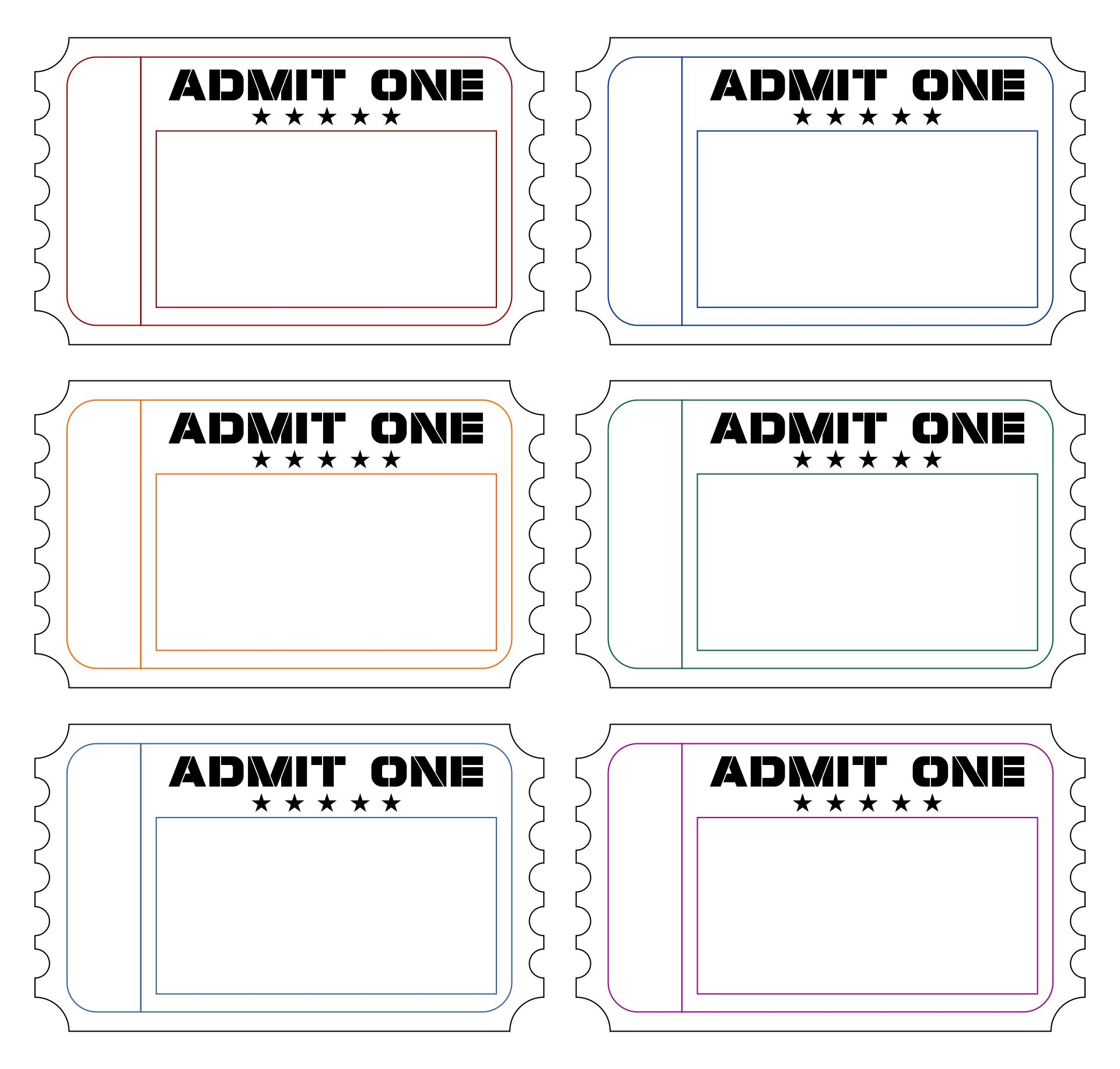 Printable Blank Ticket Template