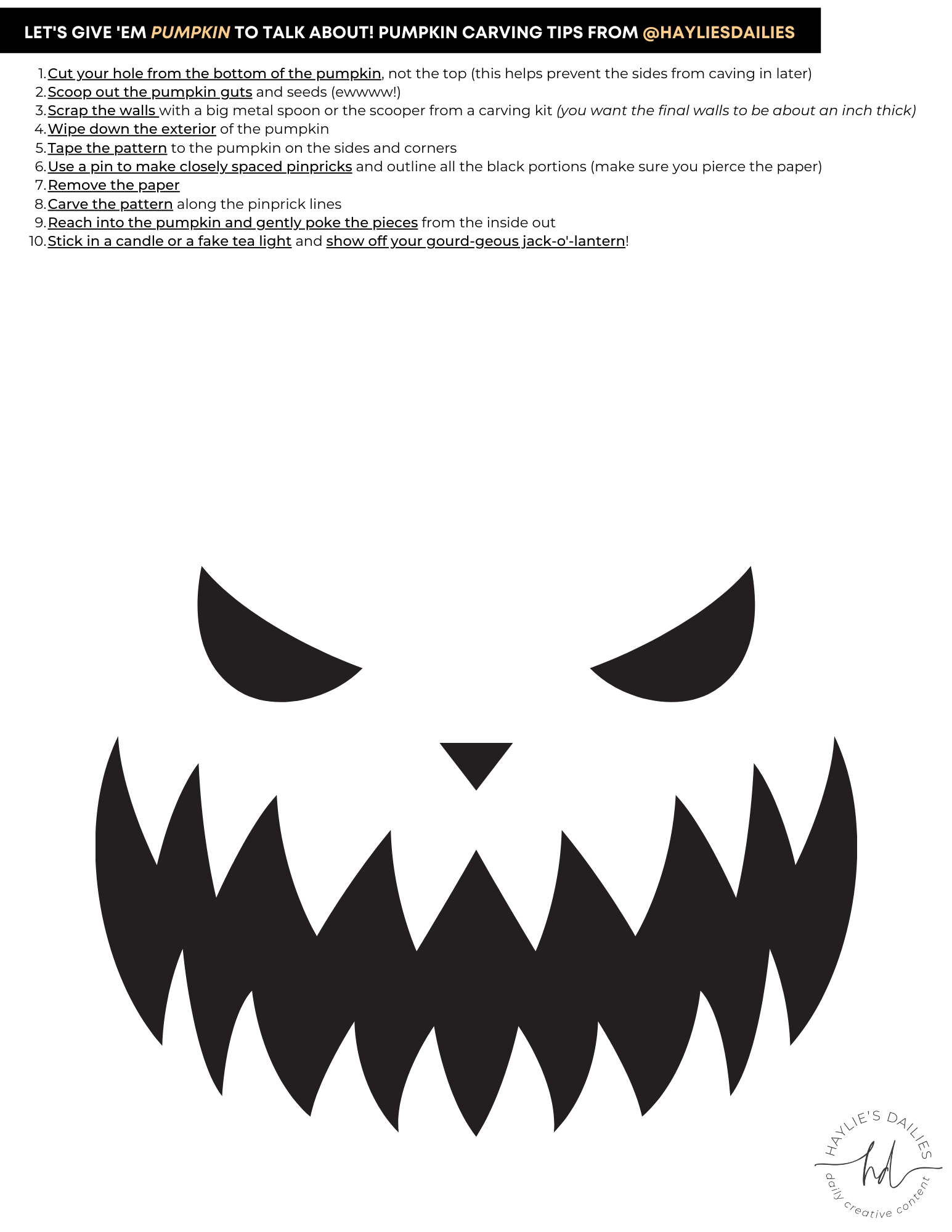 Free Printable Pumpkin Face Template