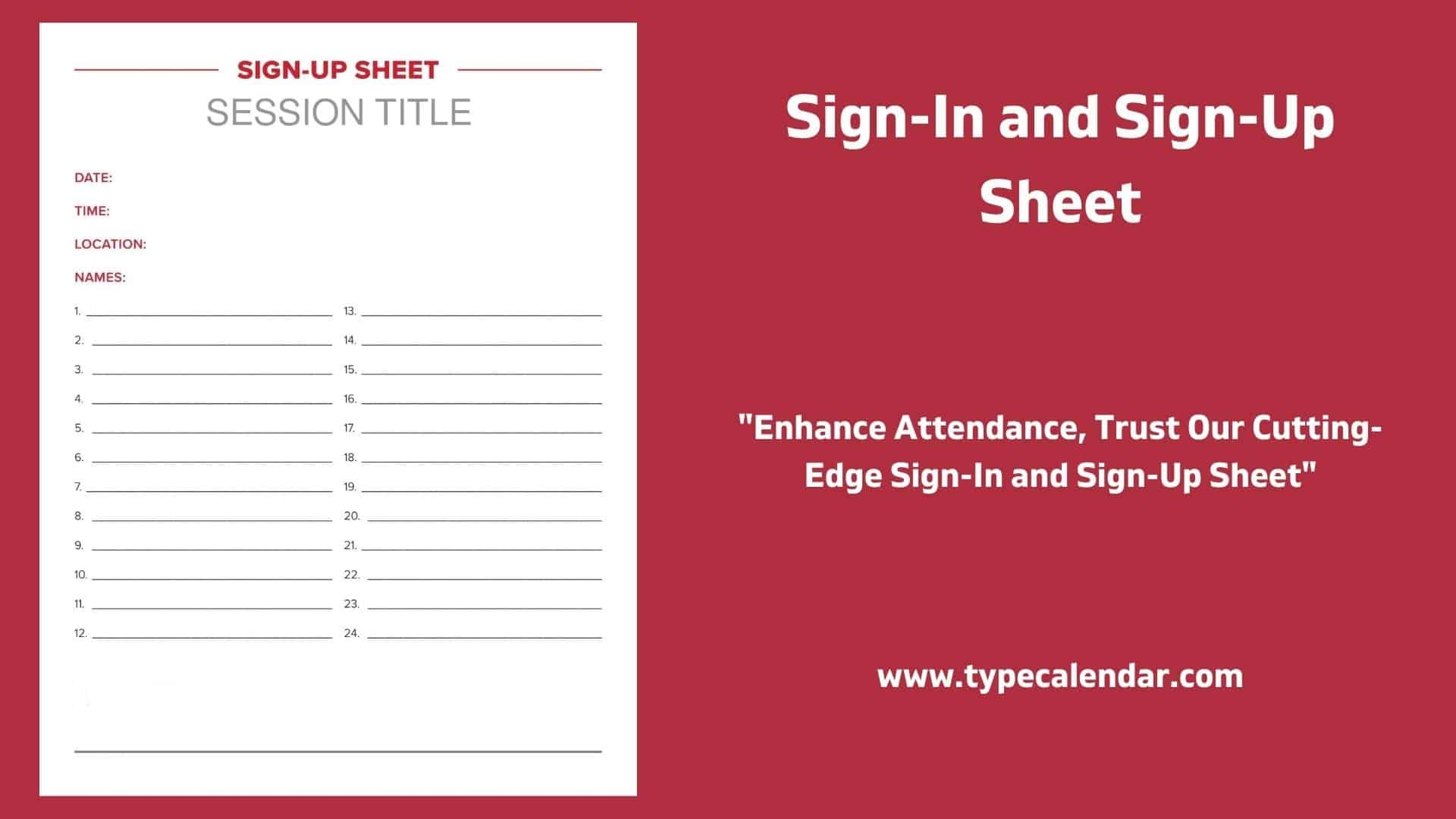 Sign Up List Template