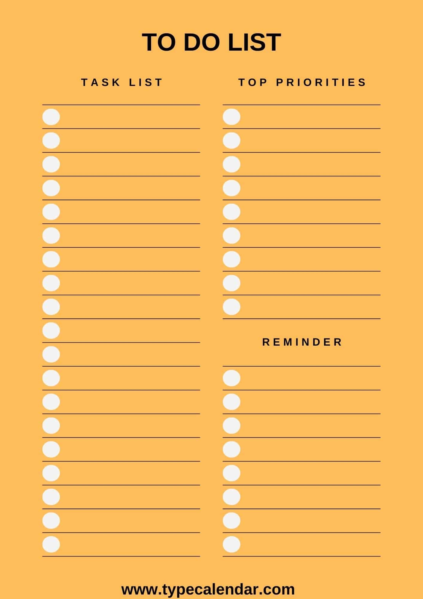 Thing To Do List Template