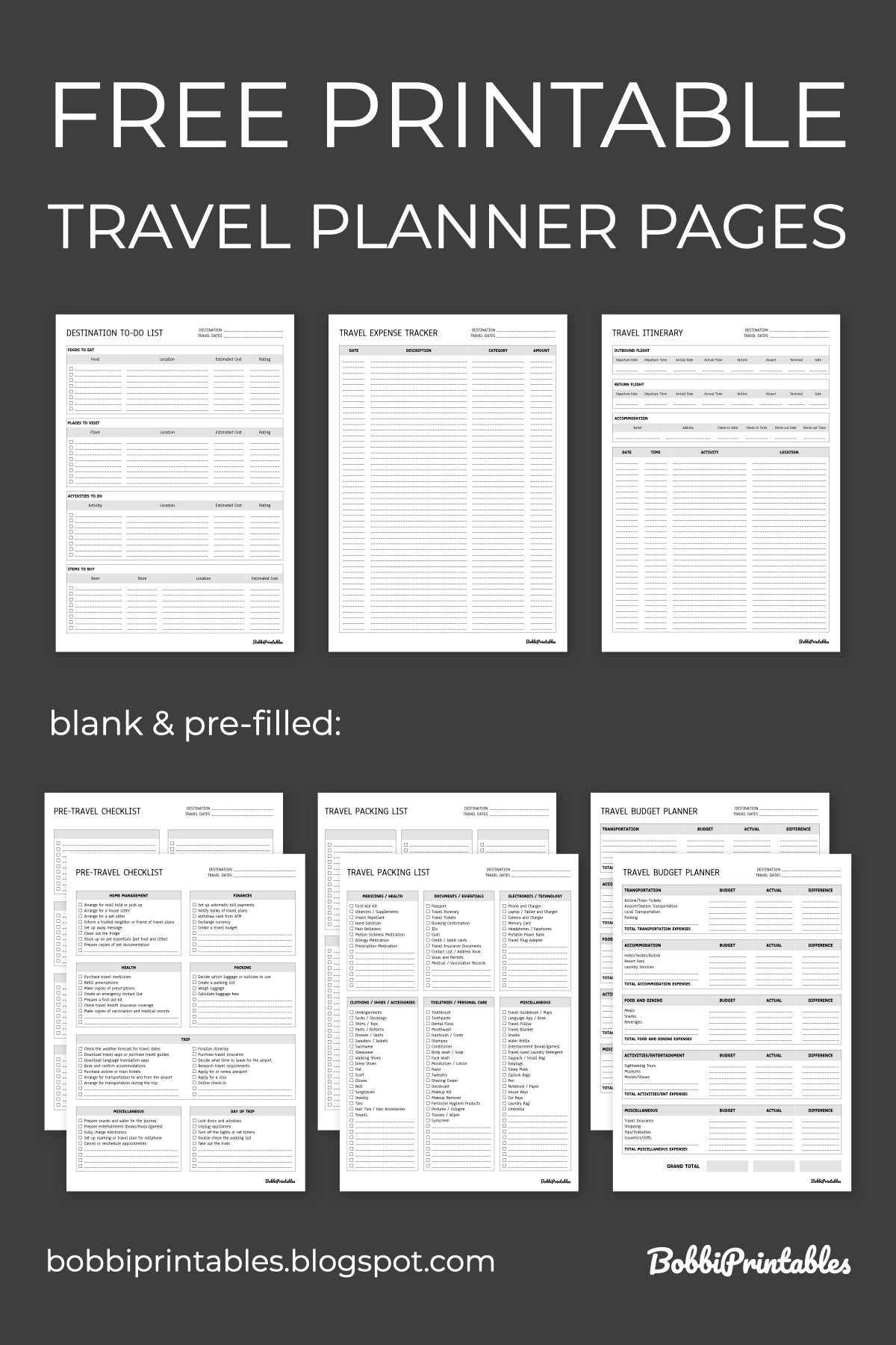 Free Printable Travel Expense Record Template