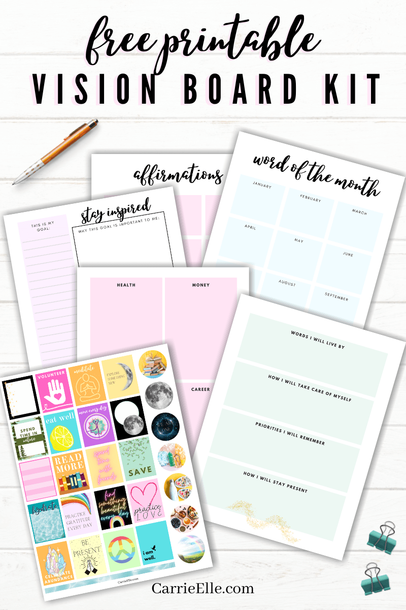 Vision Board Template Free Printable