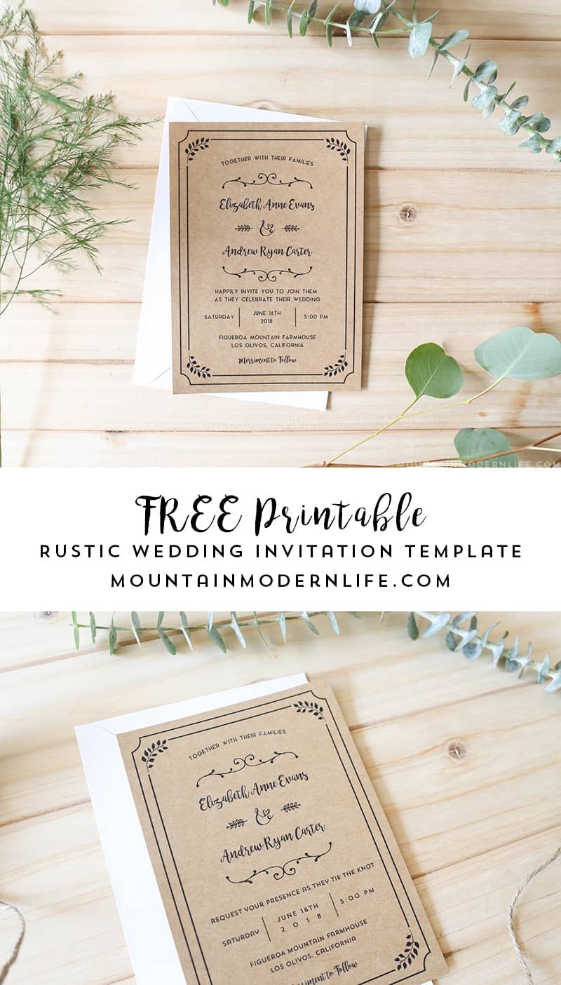 Wedding Invitation Templates Free Printable