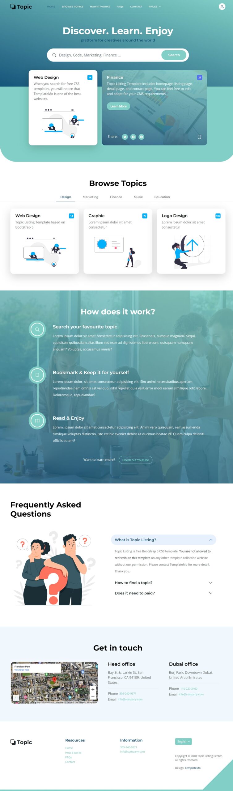 Free Template 590 Topic Listing