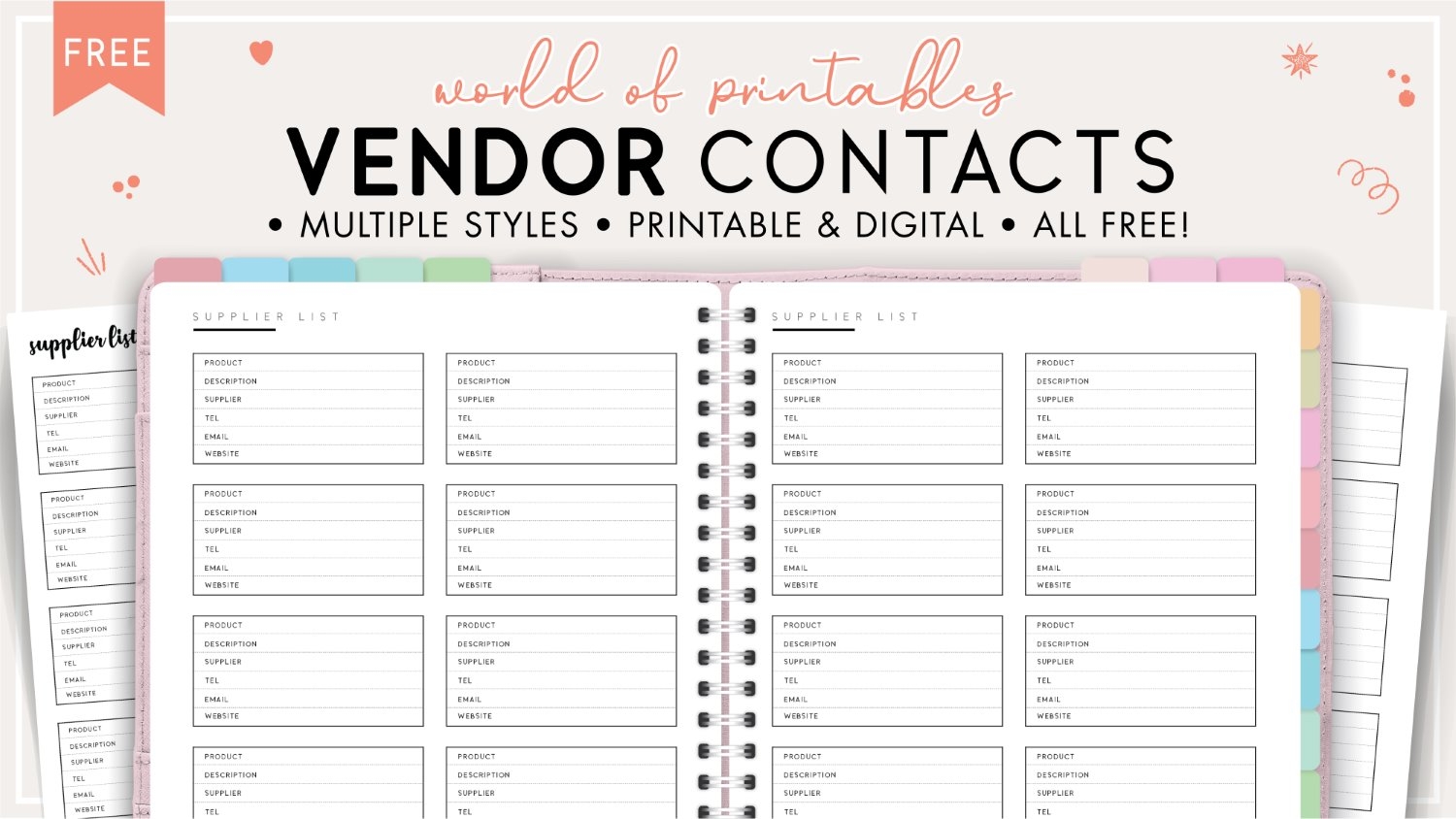 Vendor Contact List Template