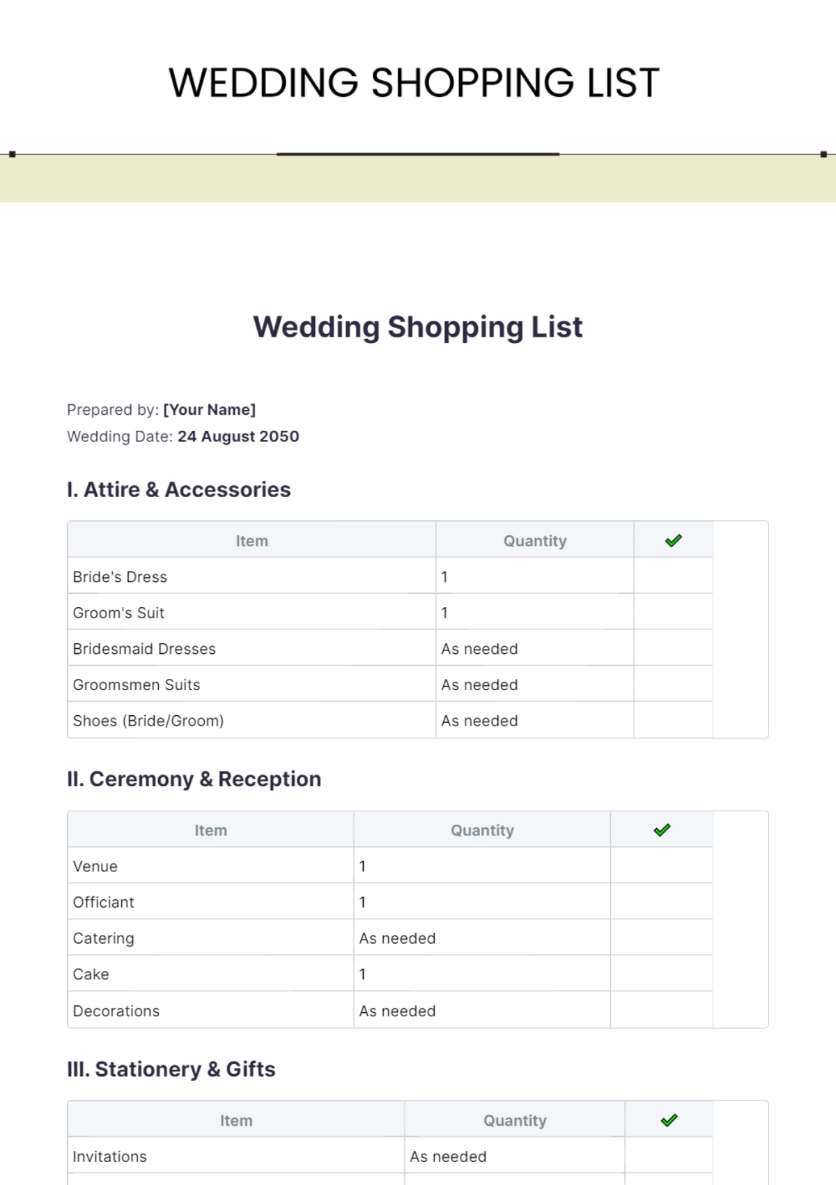 Free Wedding Song List Template To Edit Online