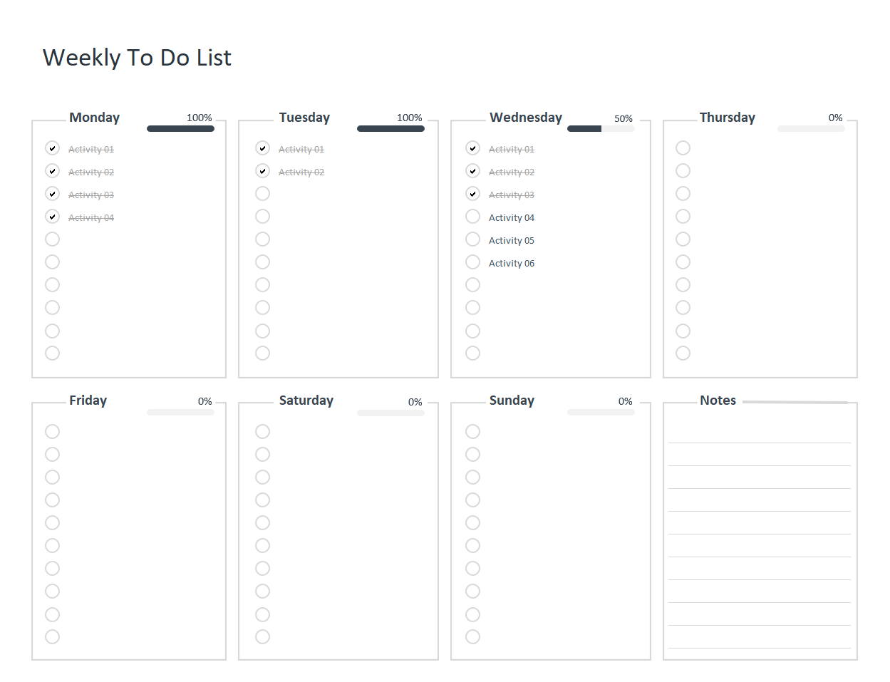 Week To Do List Template