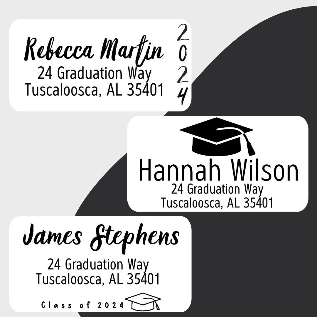 Graduation Address Labels Template Etsy