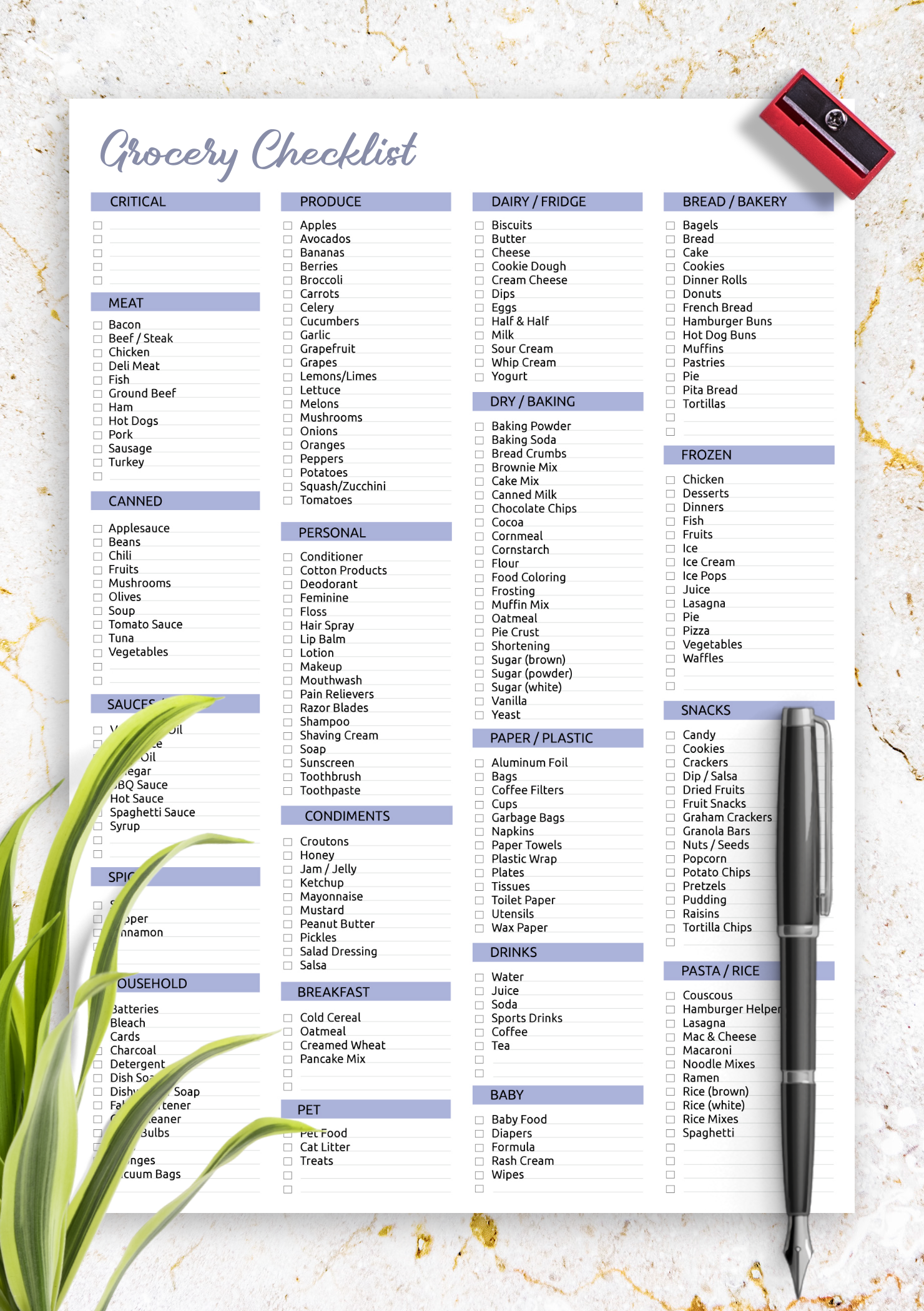 Grocery Checklist Template Plan Your Shopping With Ease