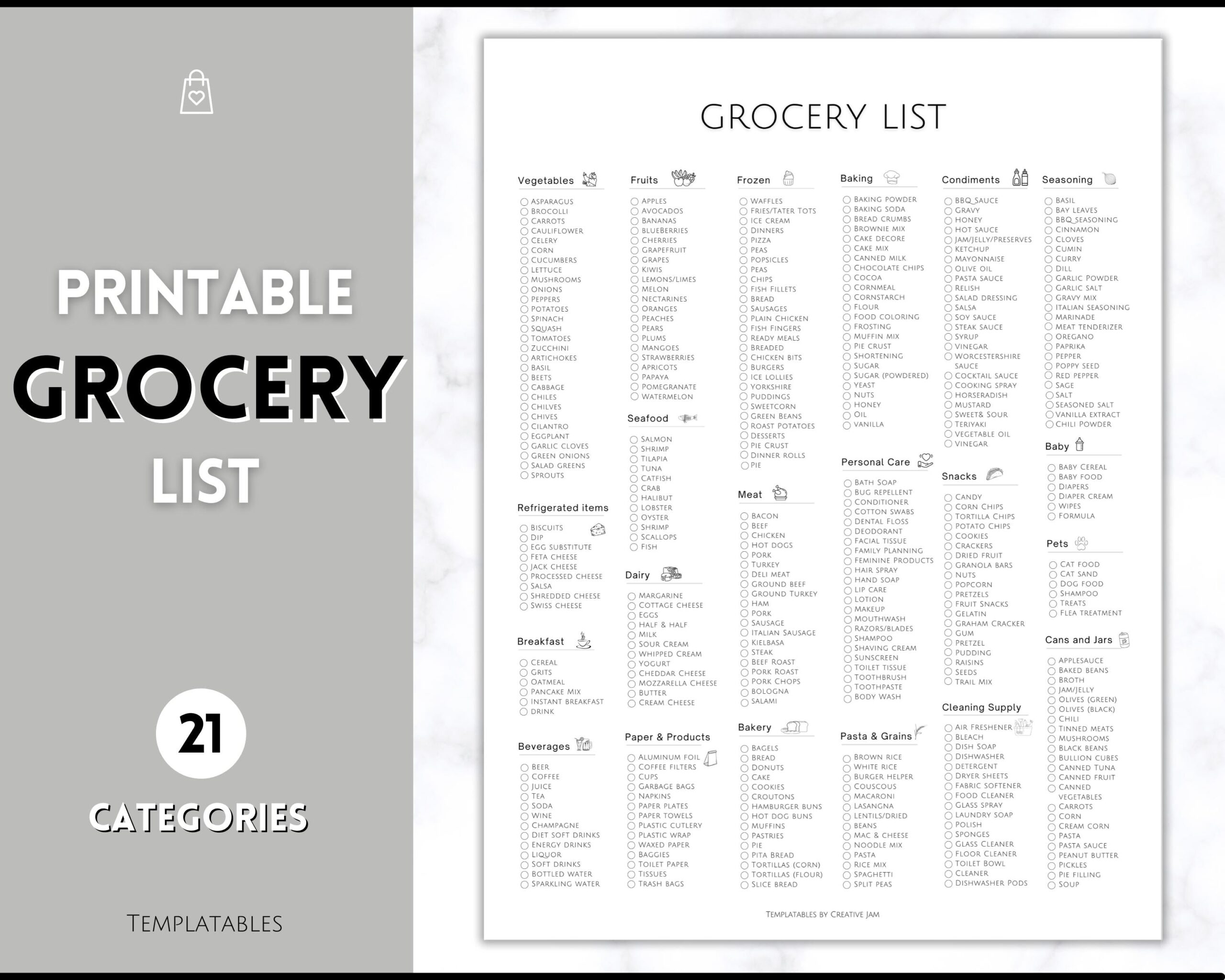 Grocery List Template Free Printable Worksheets Library