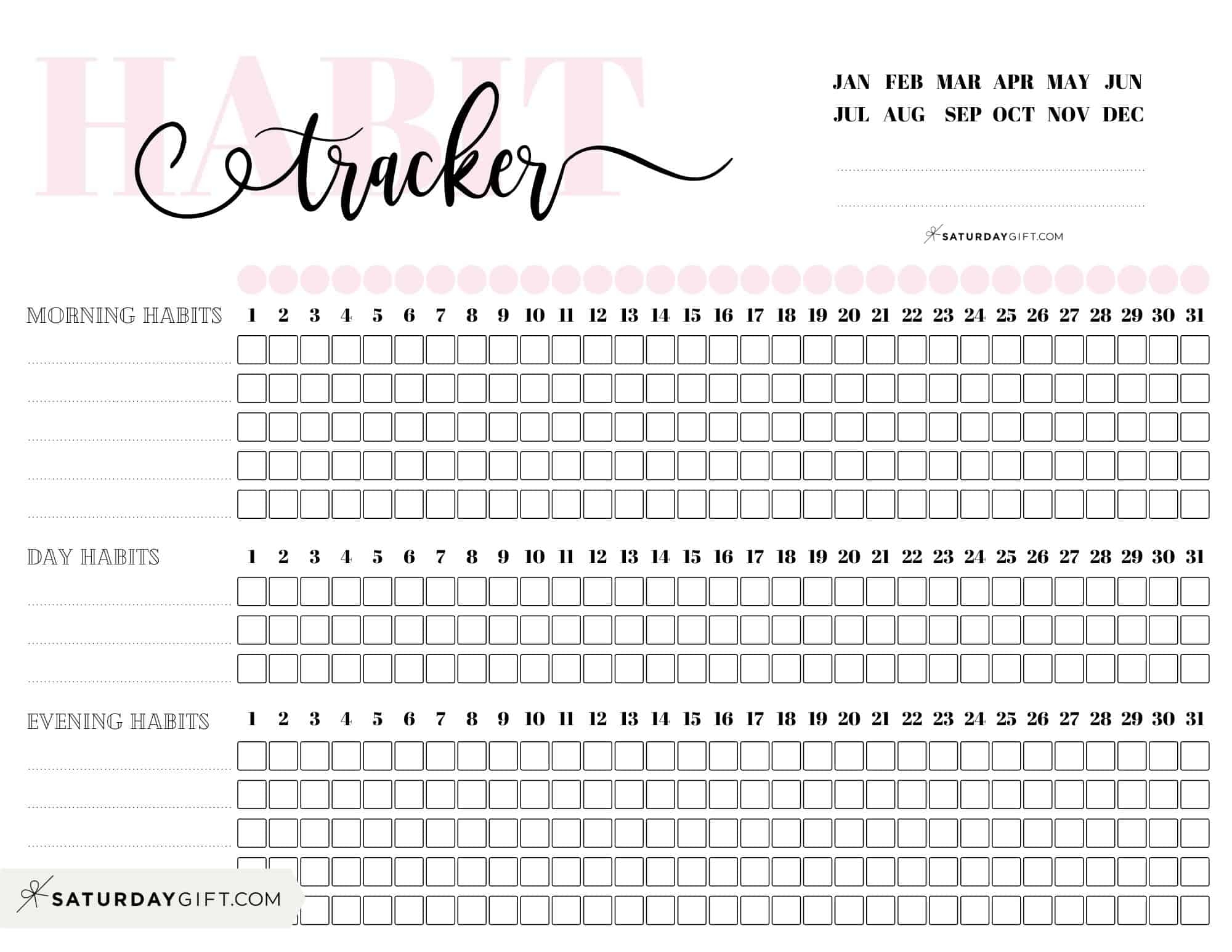 Habit Tracker Free Printable