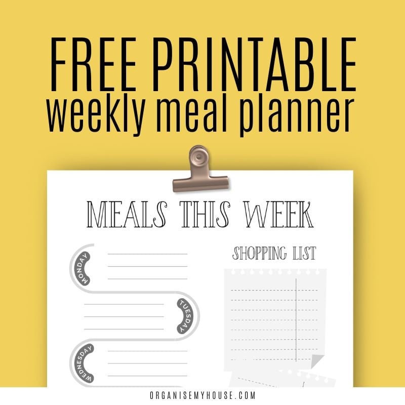 Handy Free Printable Weekly Meal Planner With Grocery List