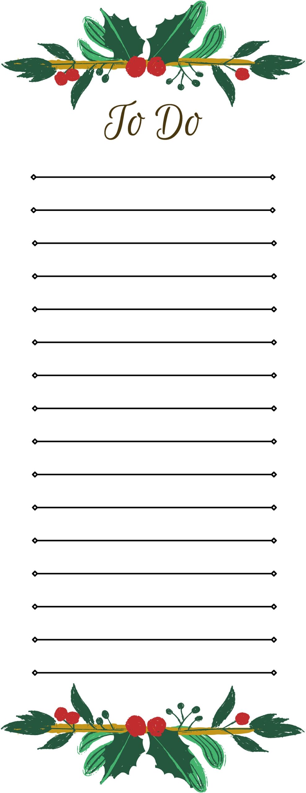Holiday Themed To Do List Christmas Organization Digital Download Printable Todo Template PDF Multiple Sizes Etsy