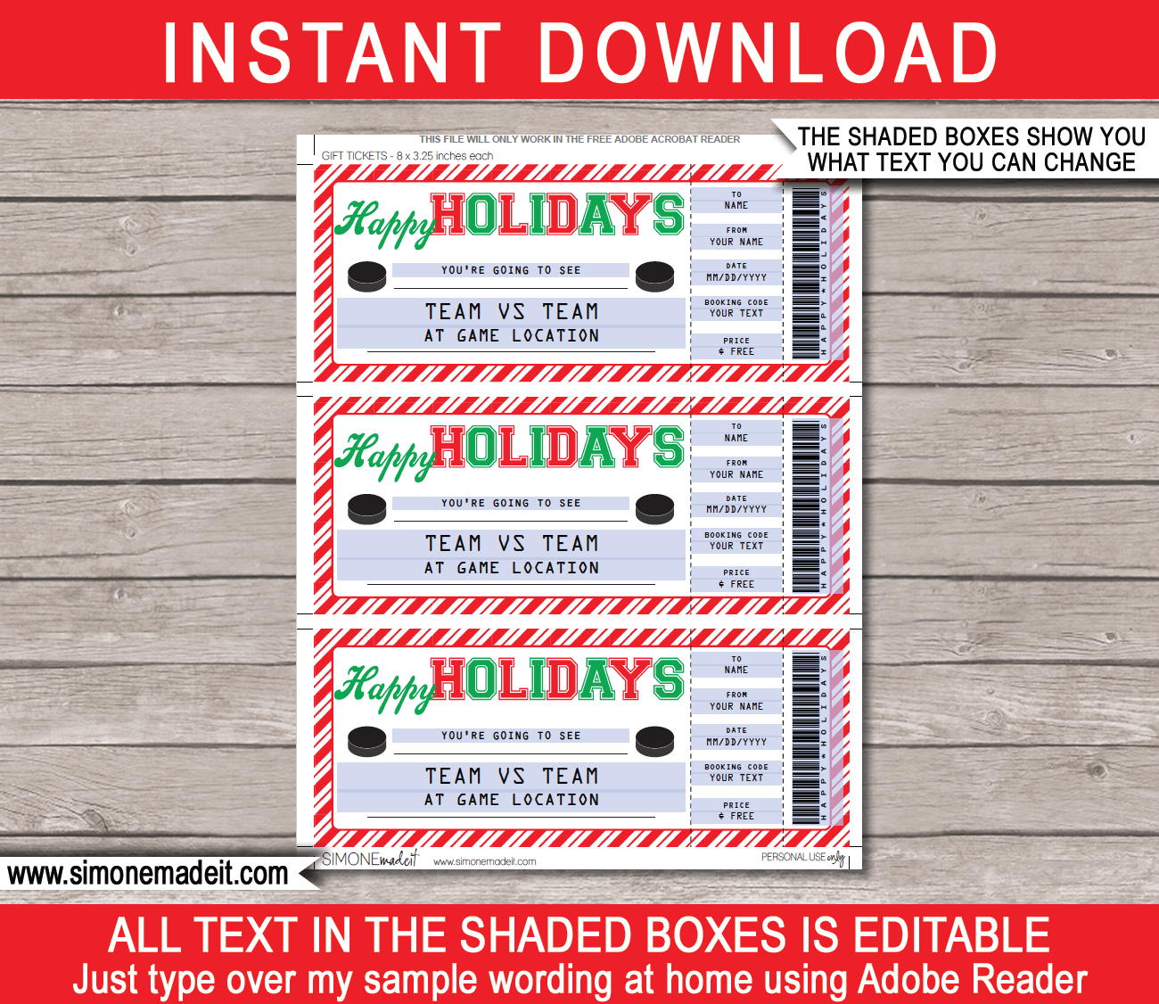 Hockey Game Coupon Template Printable Free