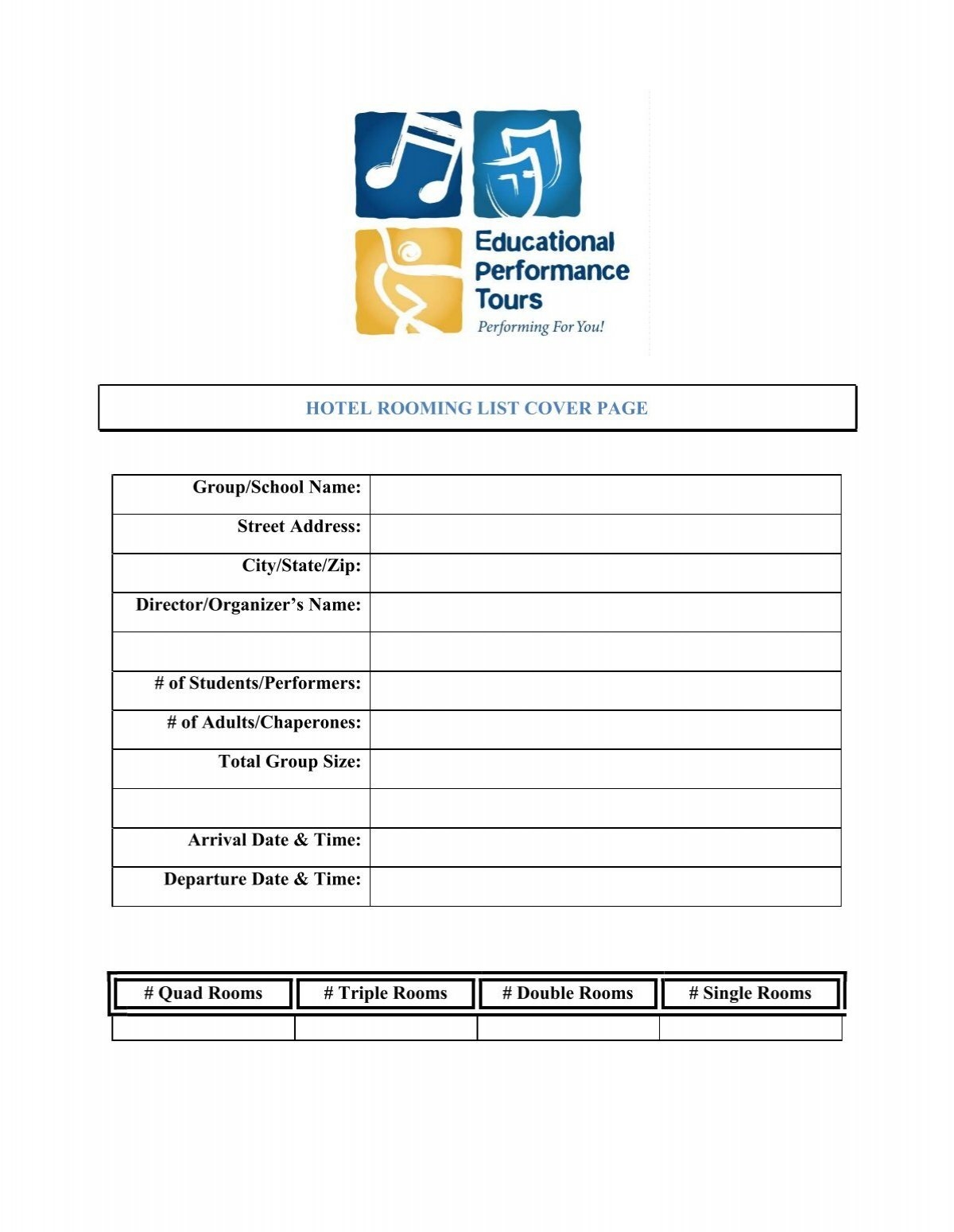 Rooming List Template