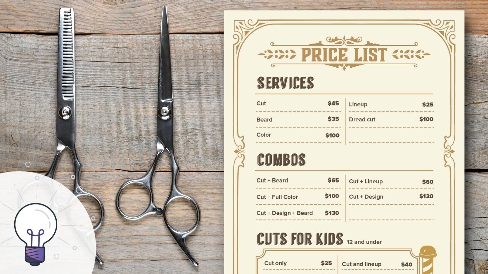 How To Create A Modern Barbershop Price List With Templates 