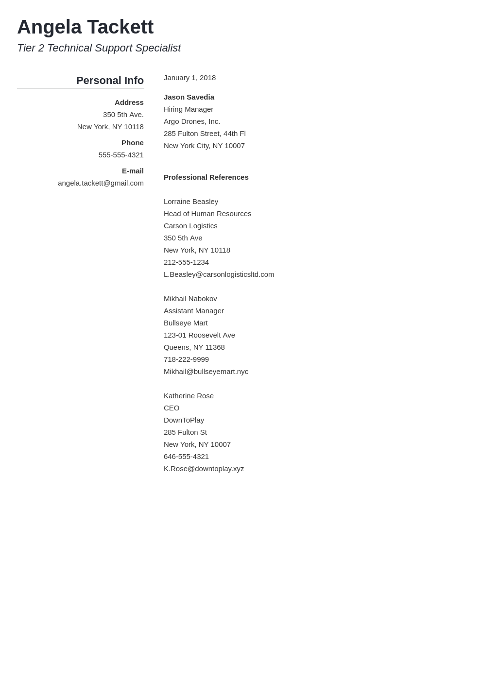 How To List References On A Resume