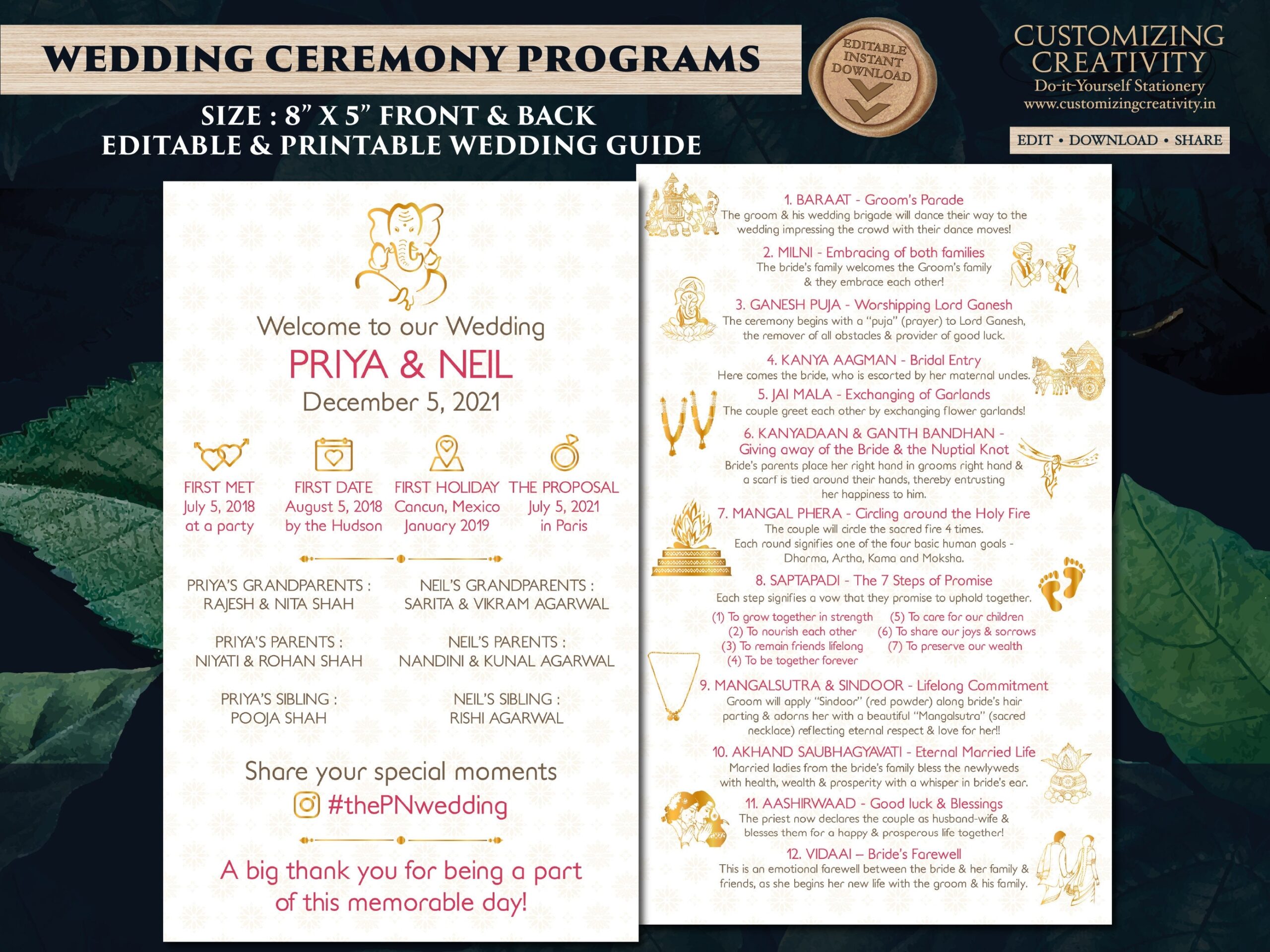 Indian Ceremony Template As Indian Wedding Program Hindu Ceremony 