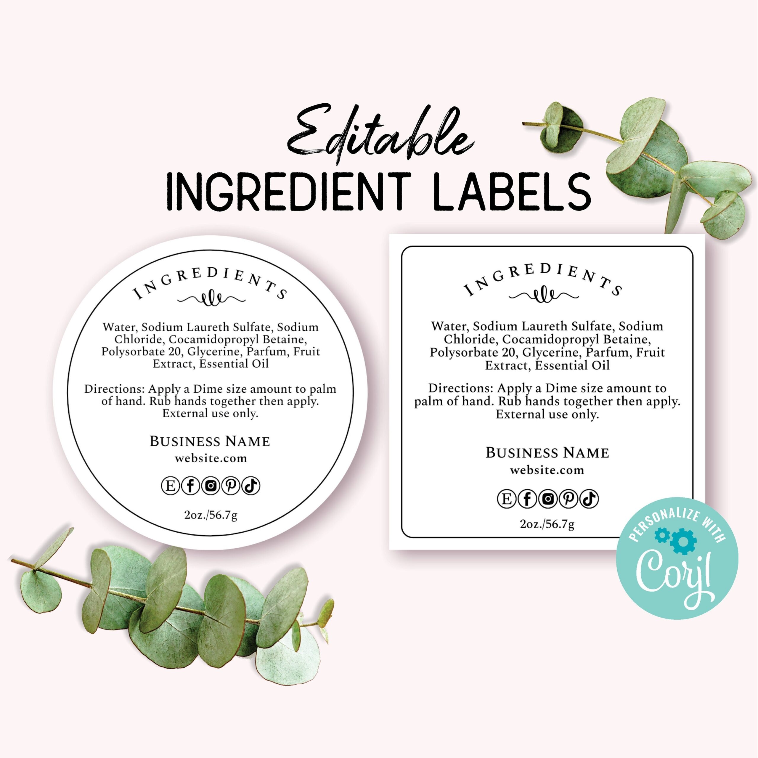 Ingredient List Template